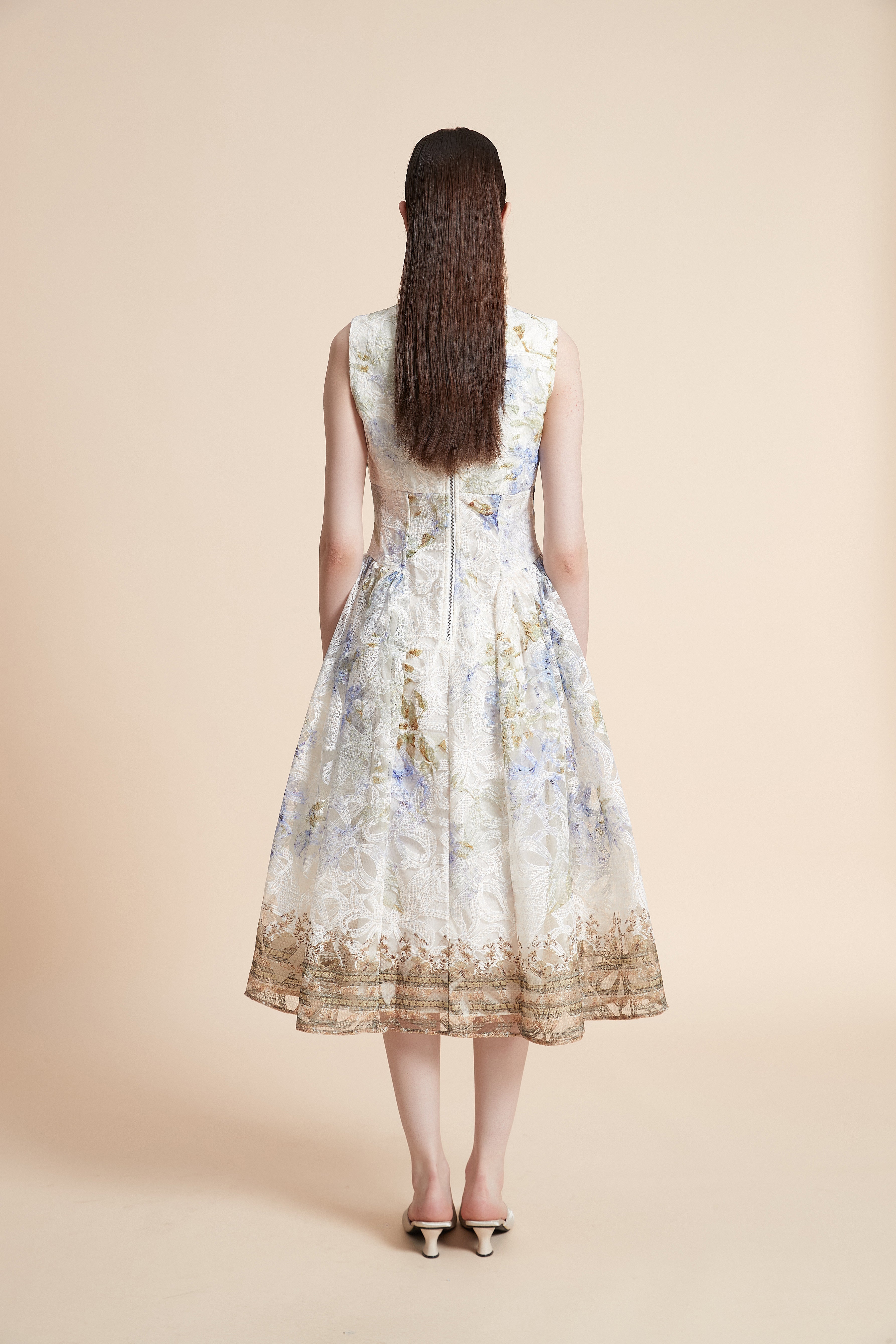 Sleeveless Printed Midi Dress