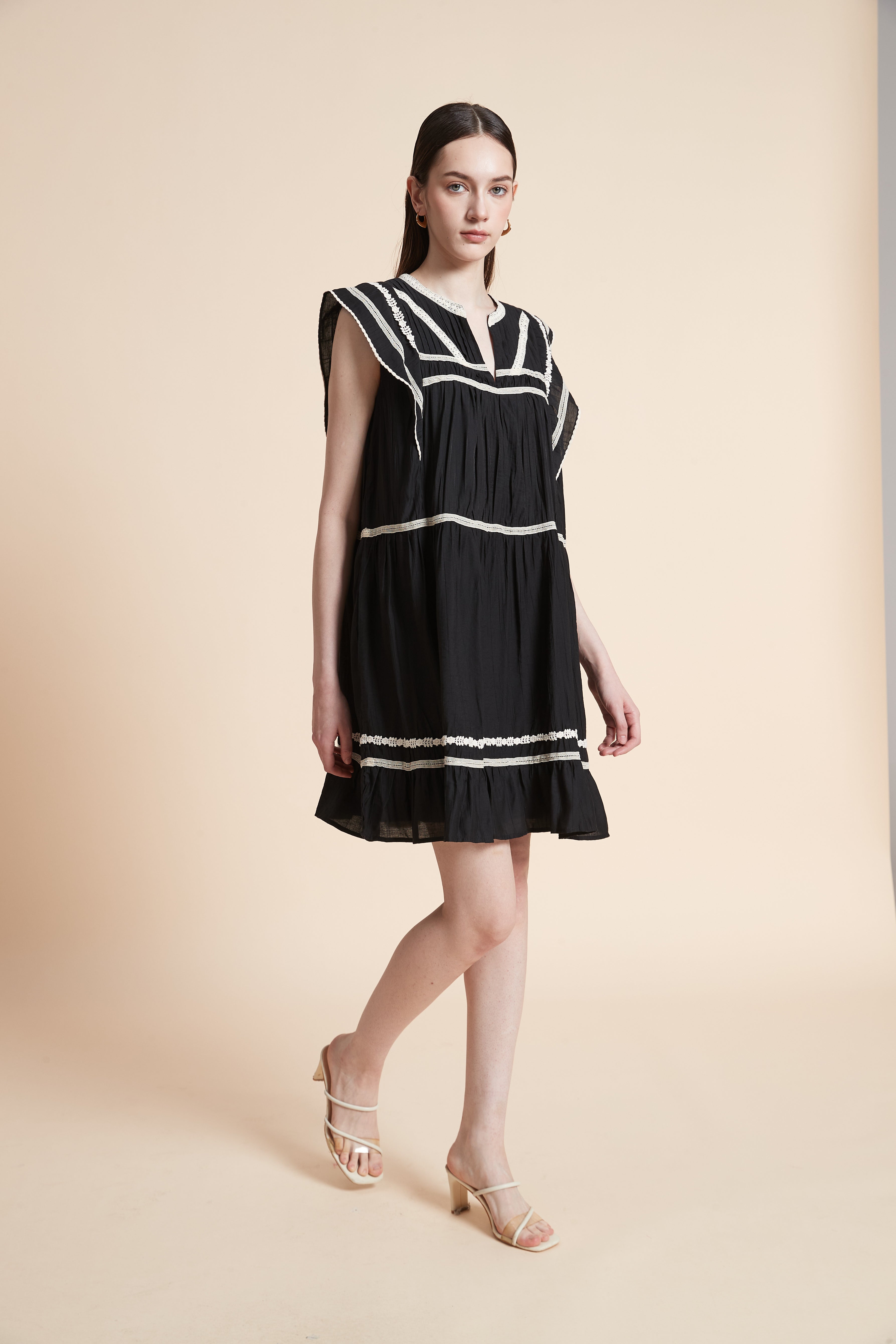 Short Printed Dress with Short Sleeves