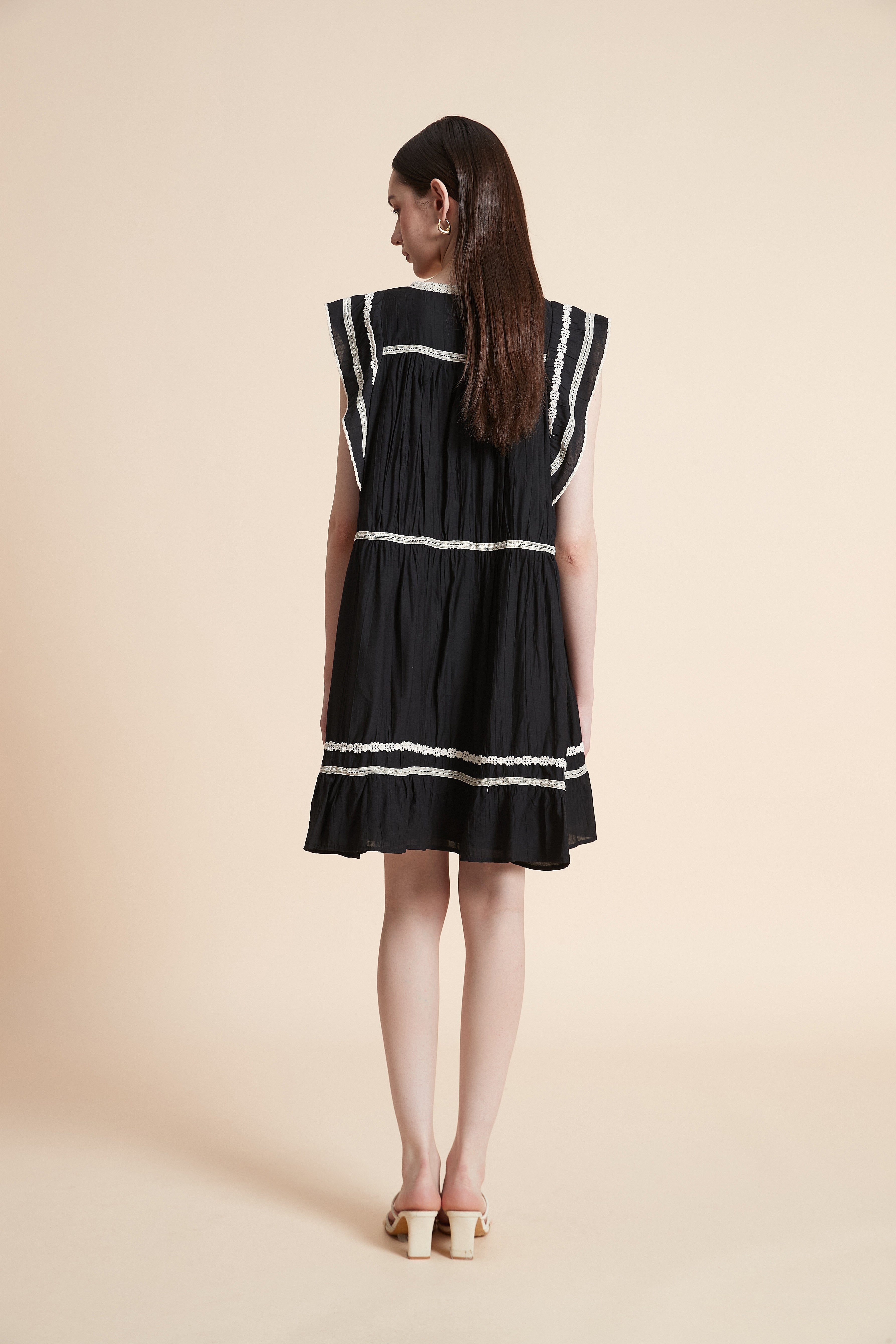 Short Printed Dress with Short Sleeves