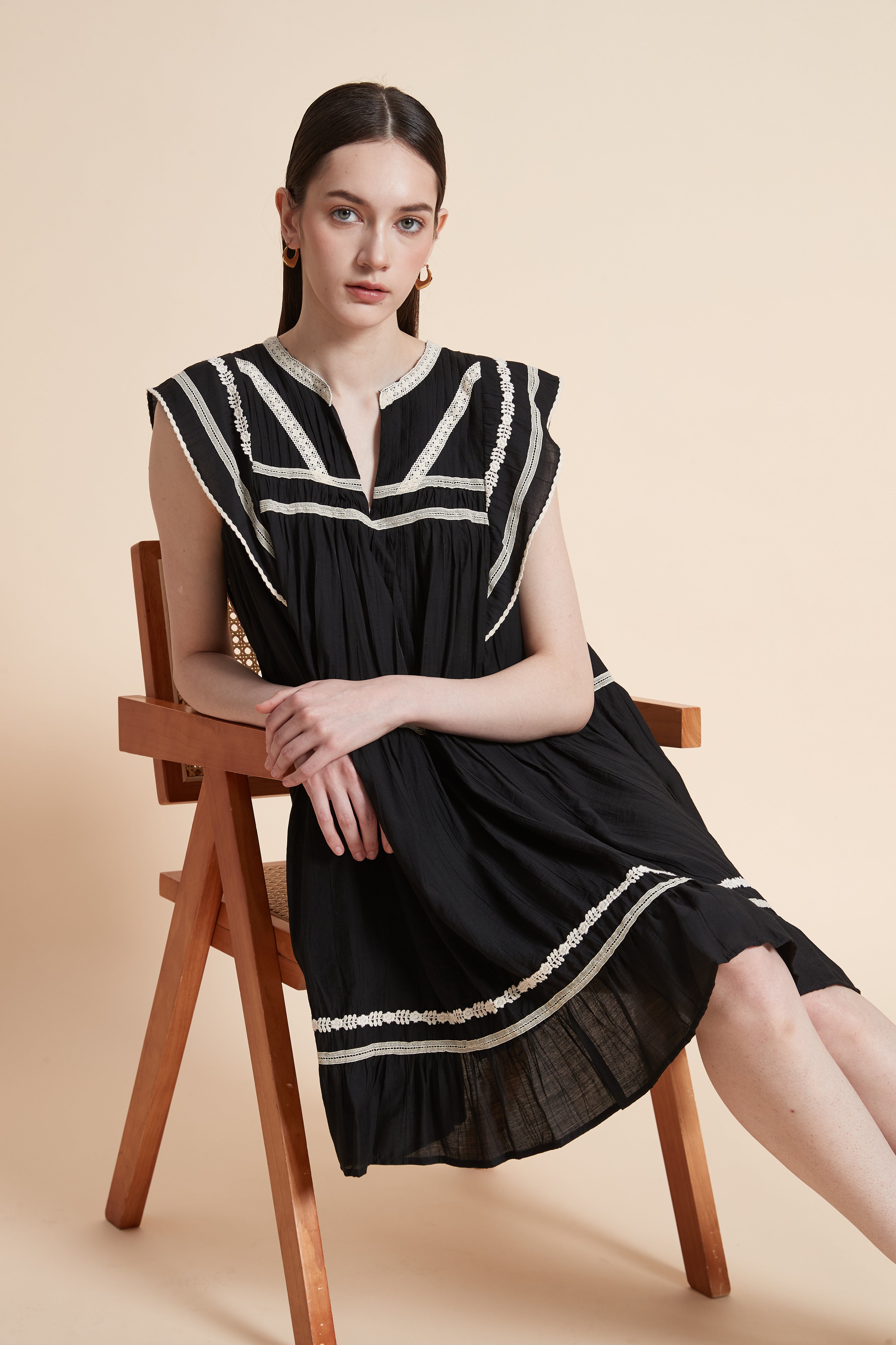 Short Printed Dress with Short Sleeves