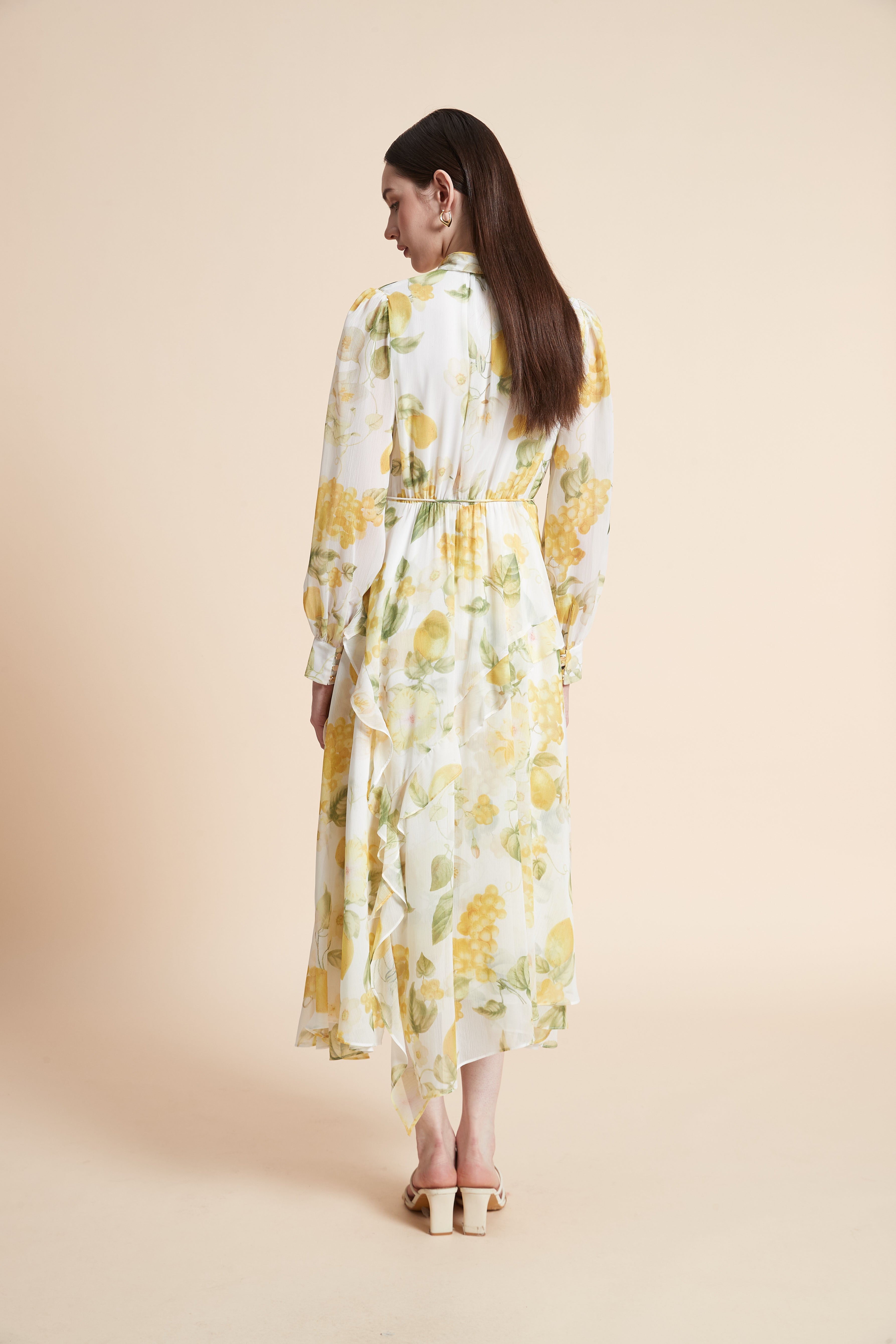 Floral Midi Dress with Long Sleeves