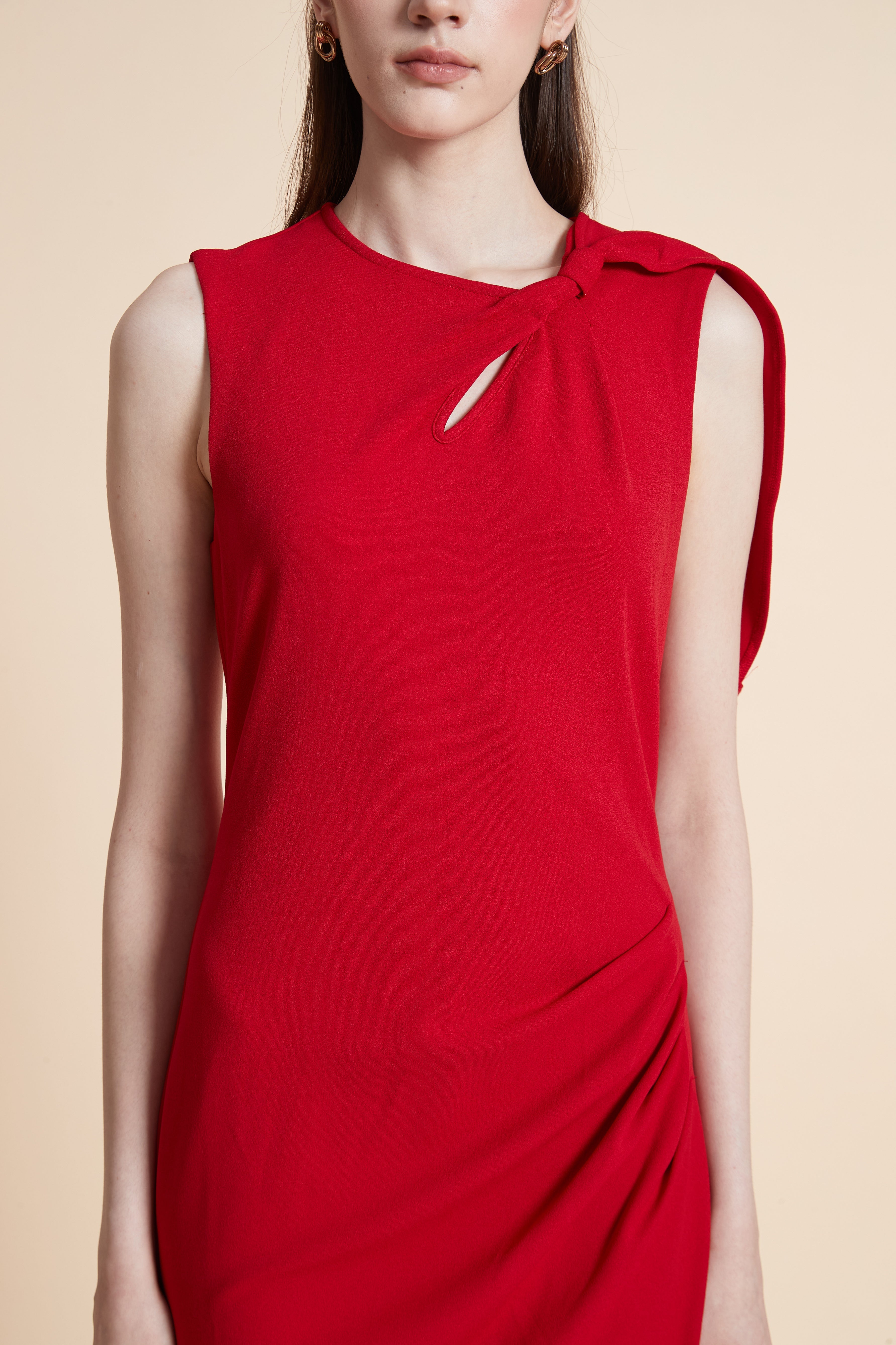 Sleeveless Plain Midi Dress