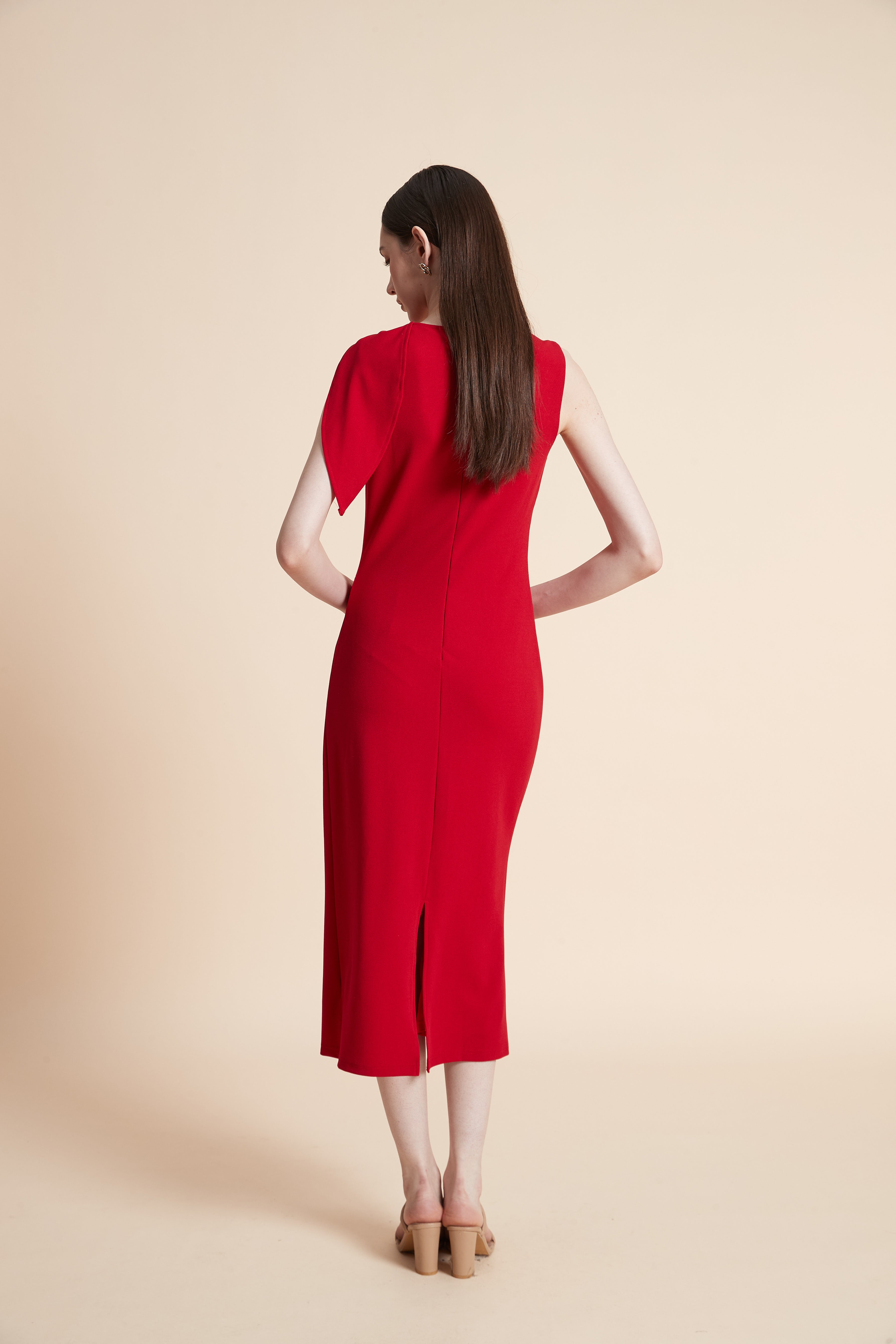 Sleeveless Plain Midi Dress