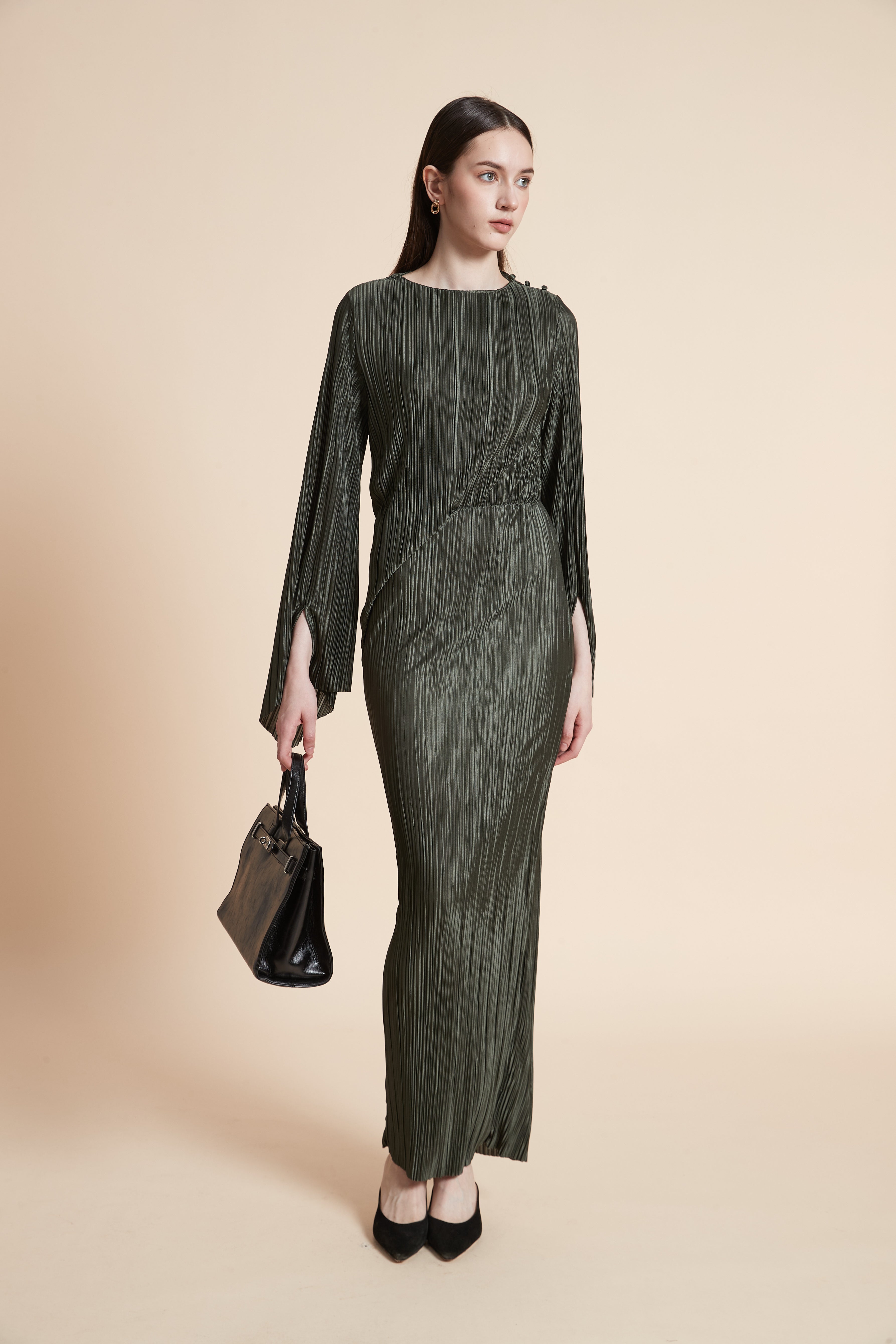 Printed Long Sleeve Maxi Dress