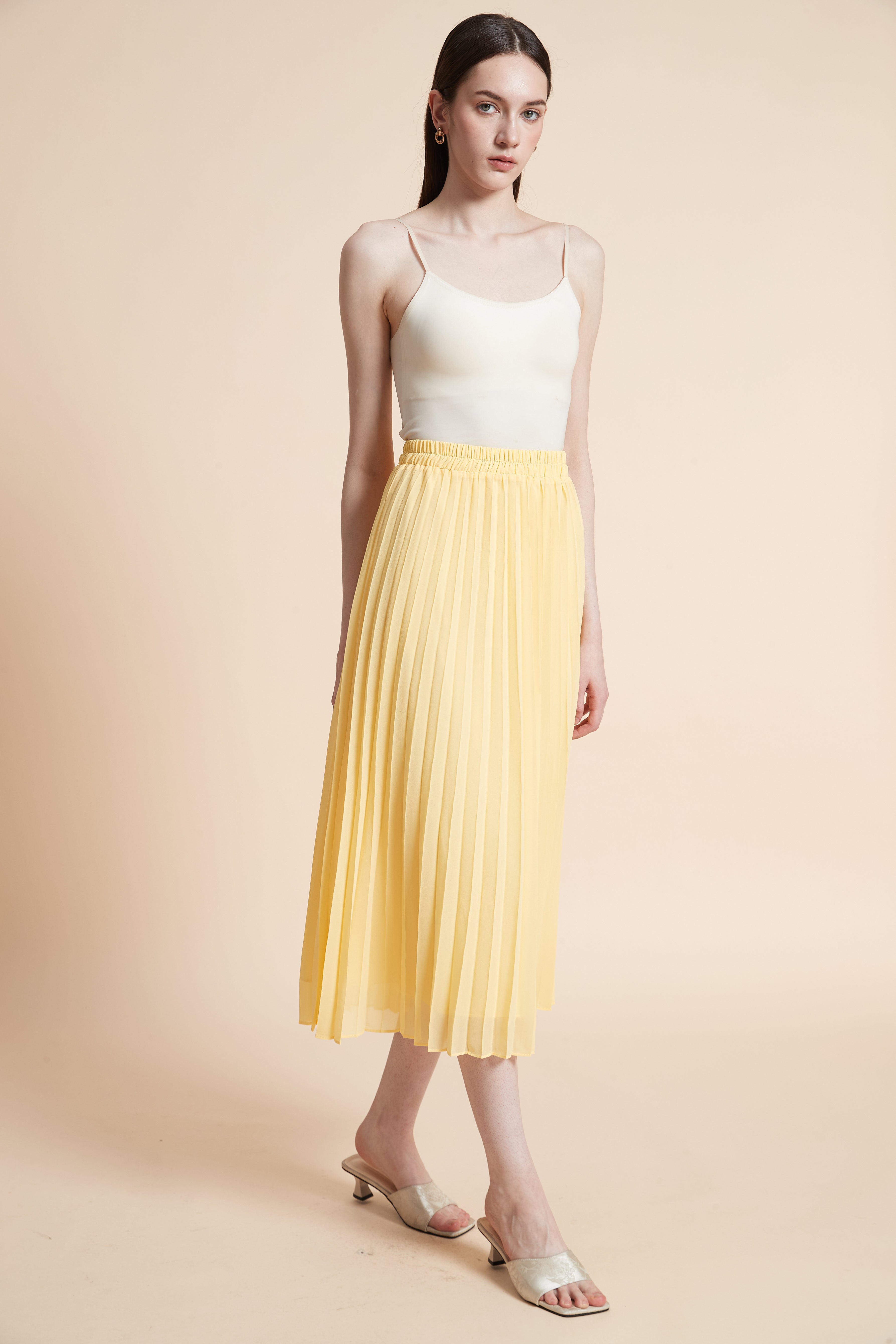 Pleated Midi Skirt