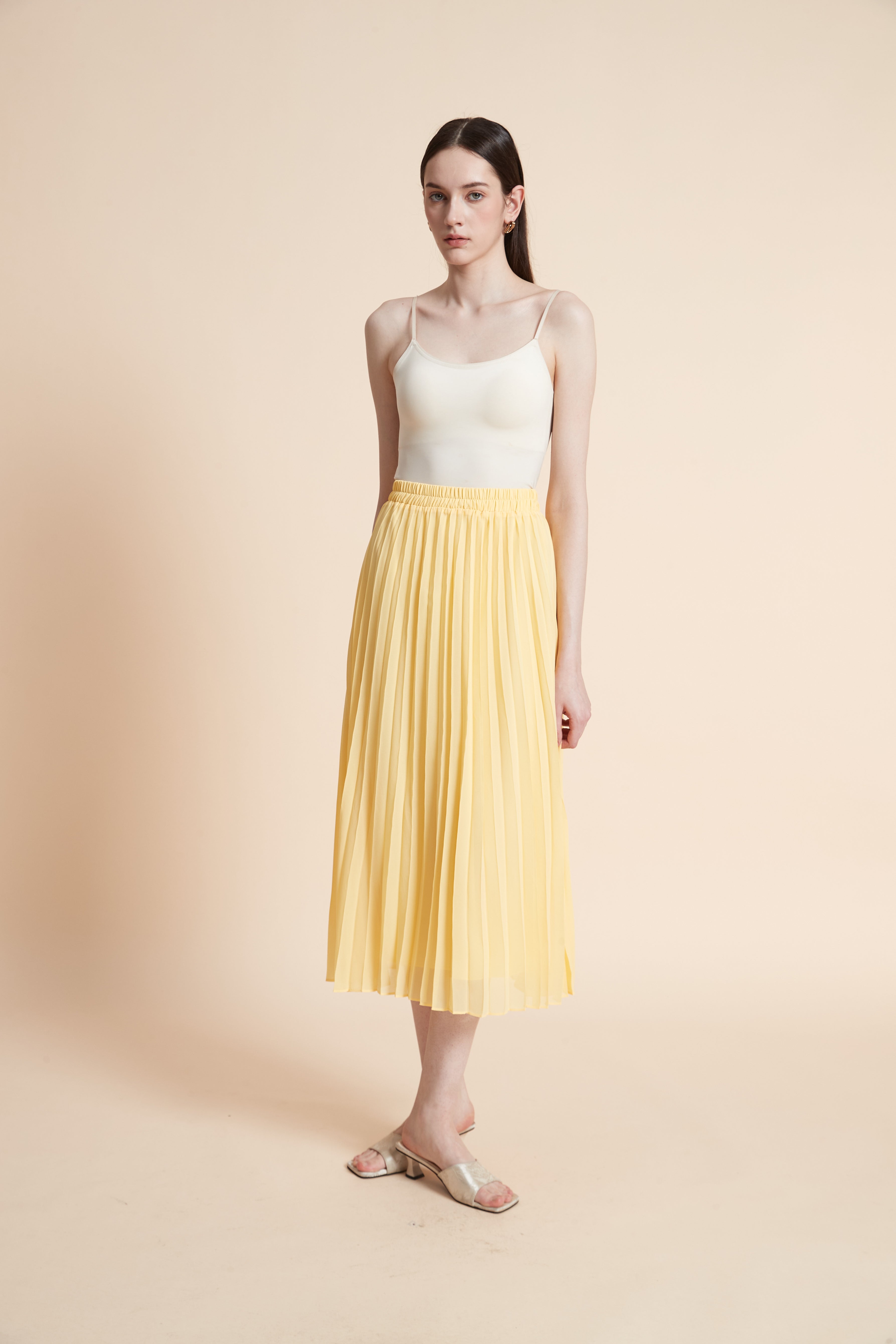 Pleated Midi Skirt