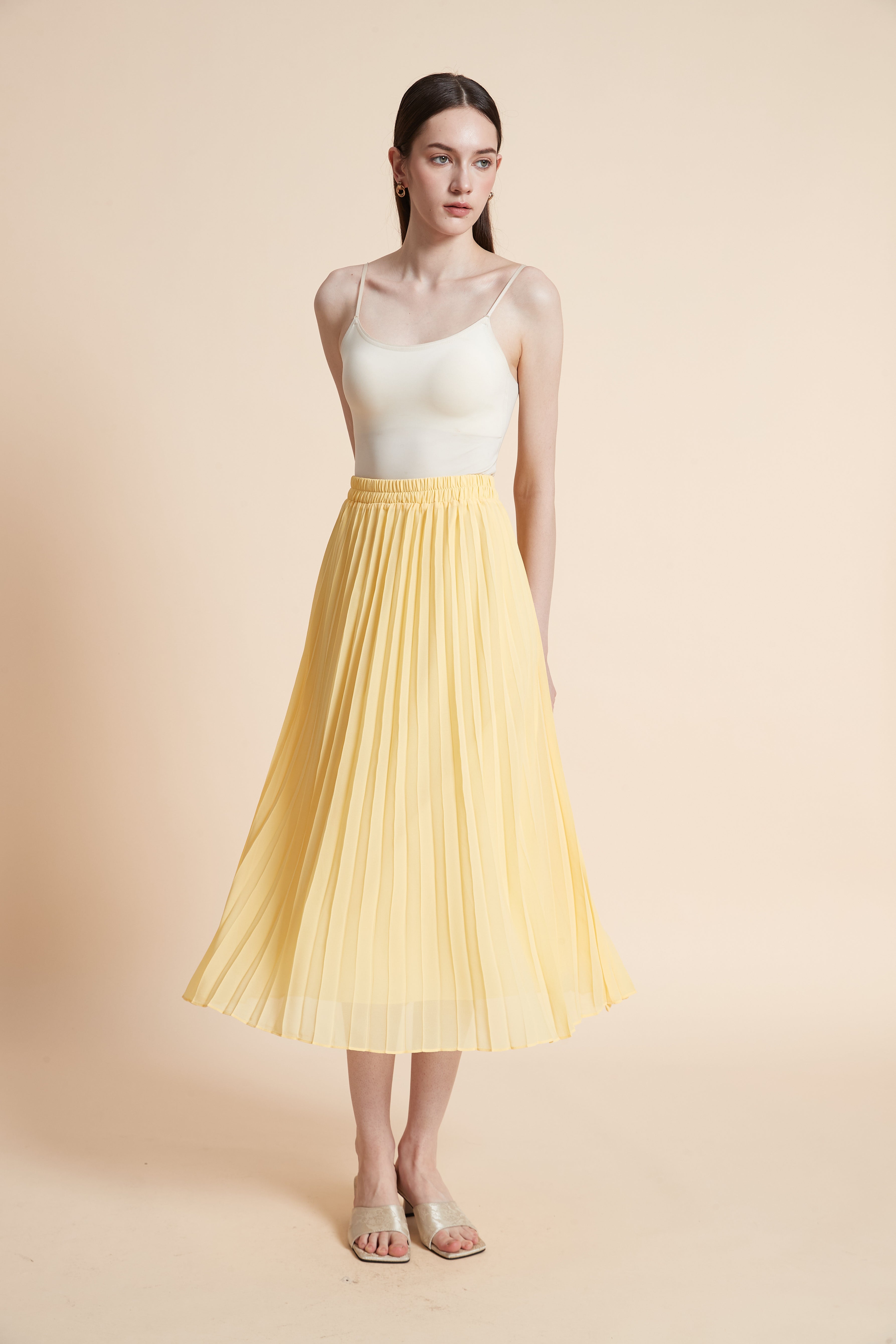 Pleated Midi Skirt