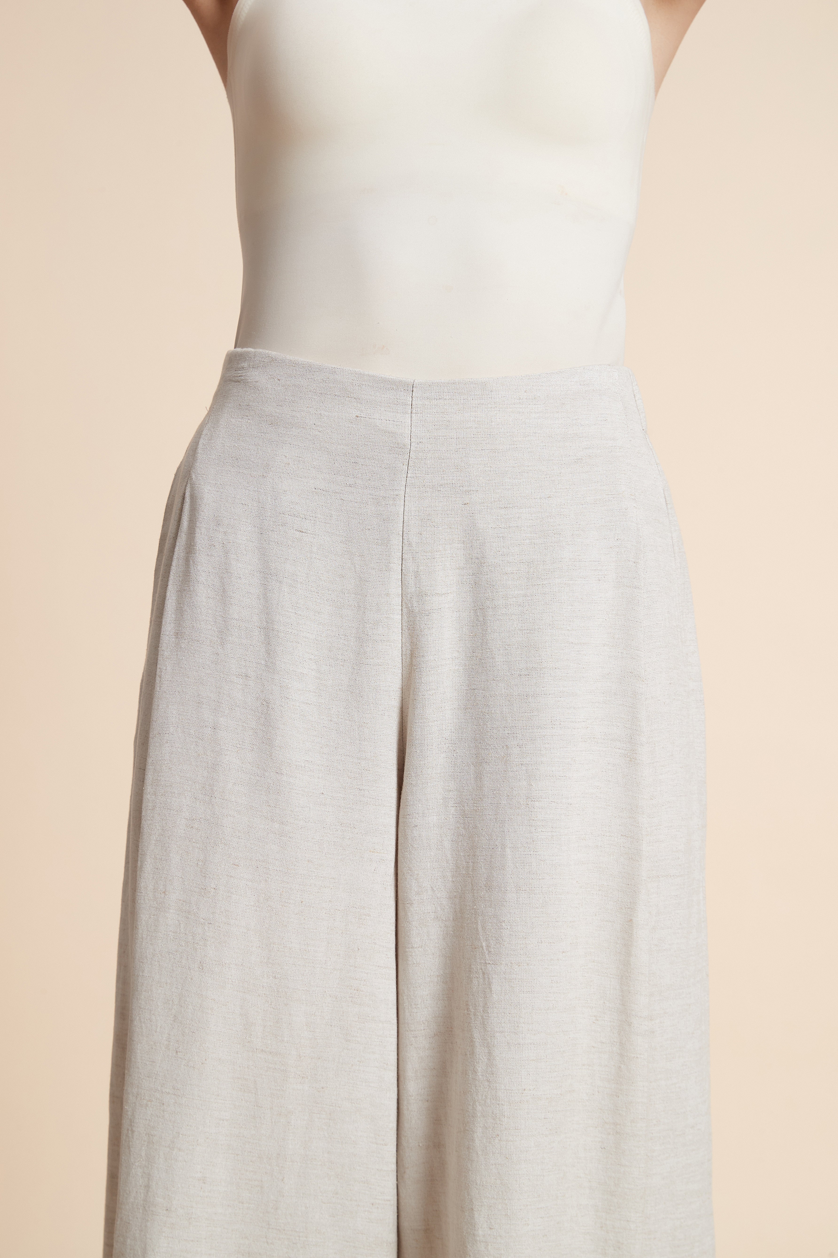Wide-Leg Plain Dress Pants