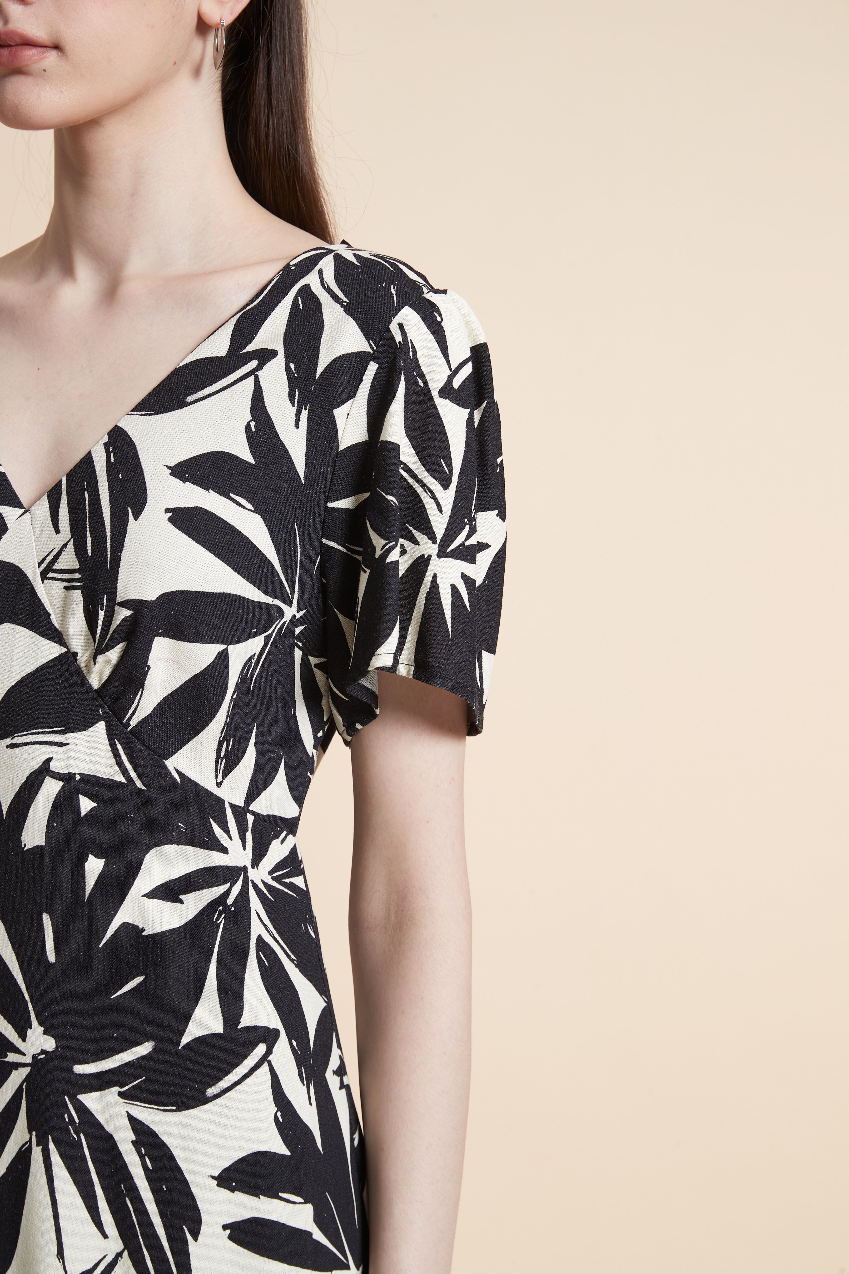 Short Sleeve Printed Maxi Dress