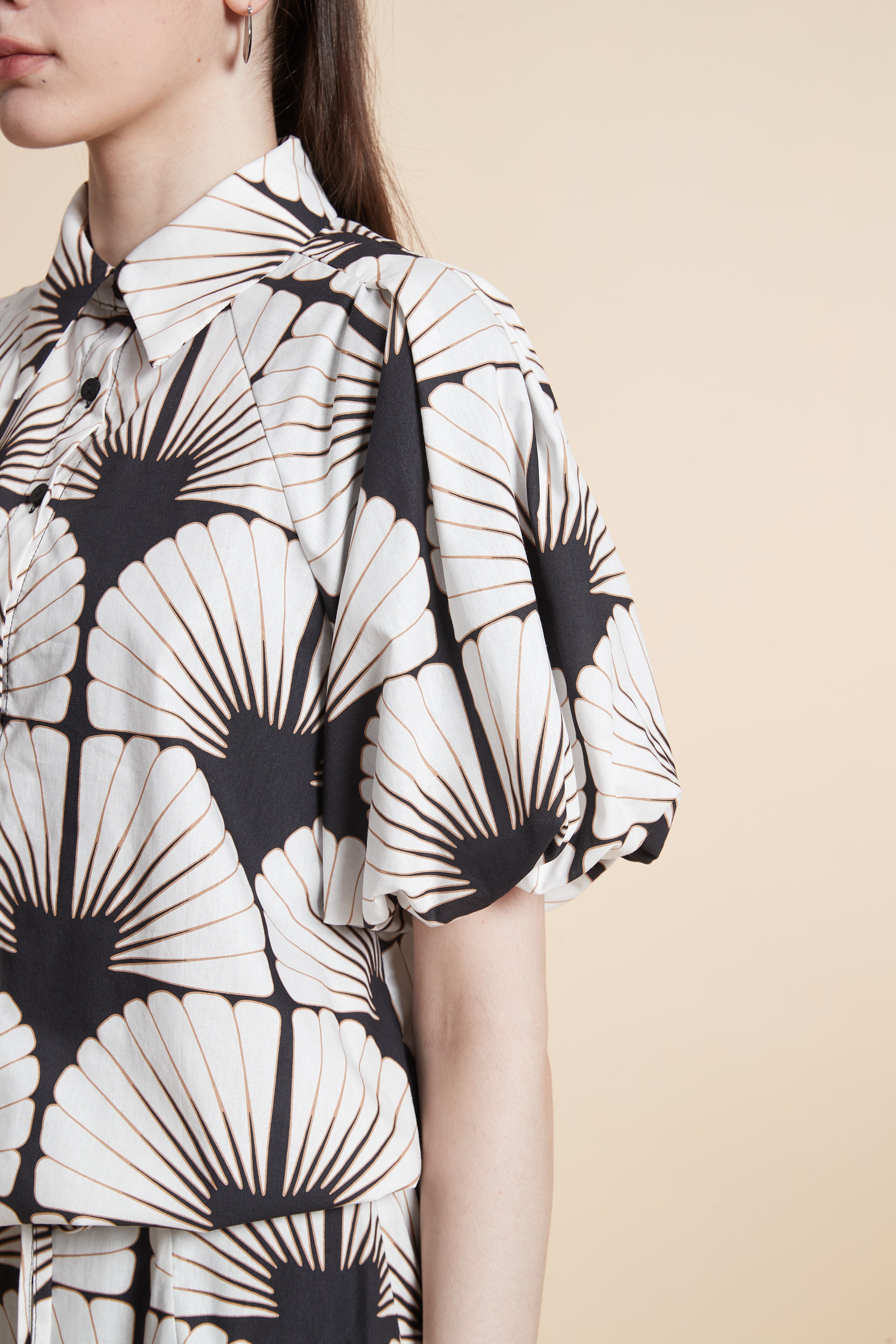 Printed Short Sleeve Blouse