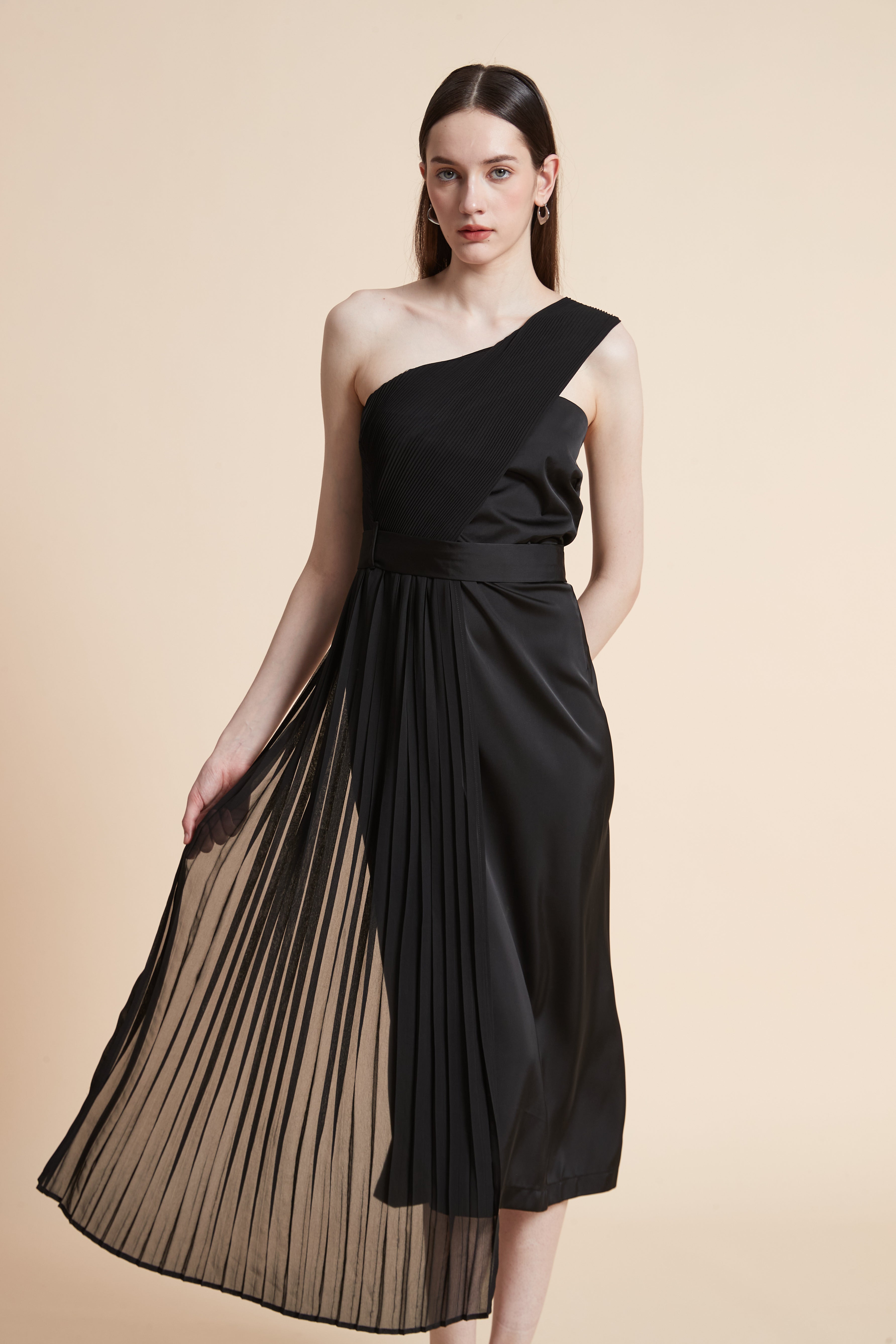 Printed Sleeveless Midi Dress with Off-Shoulder Design