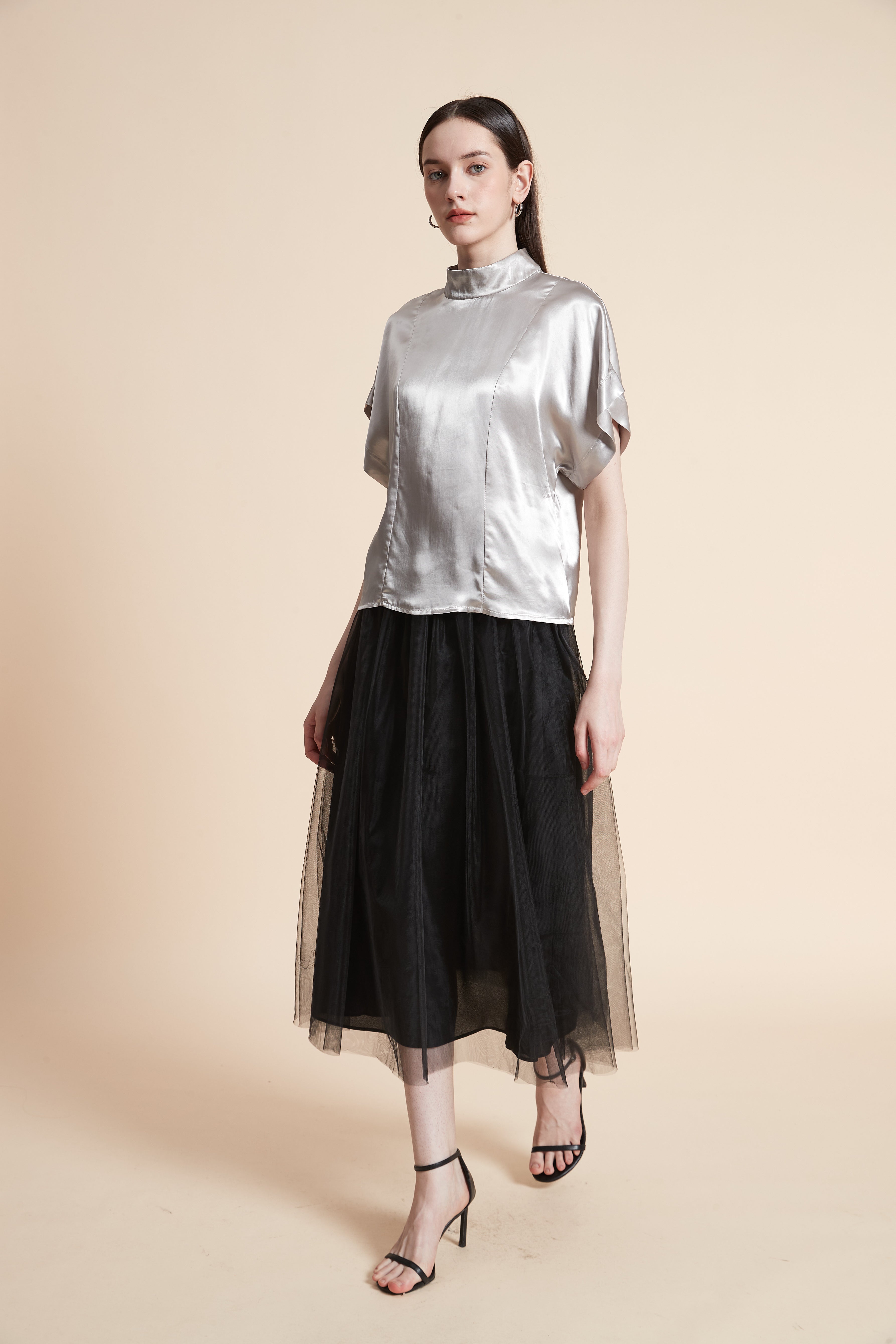 Half-Sleeve Evening Blouse