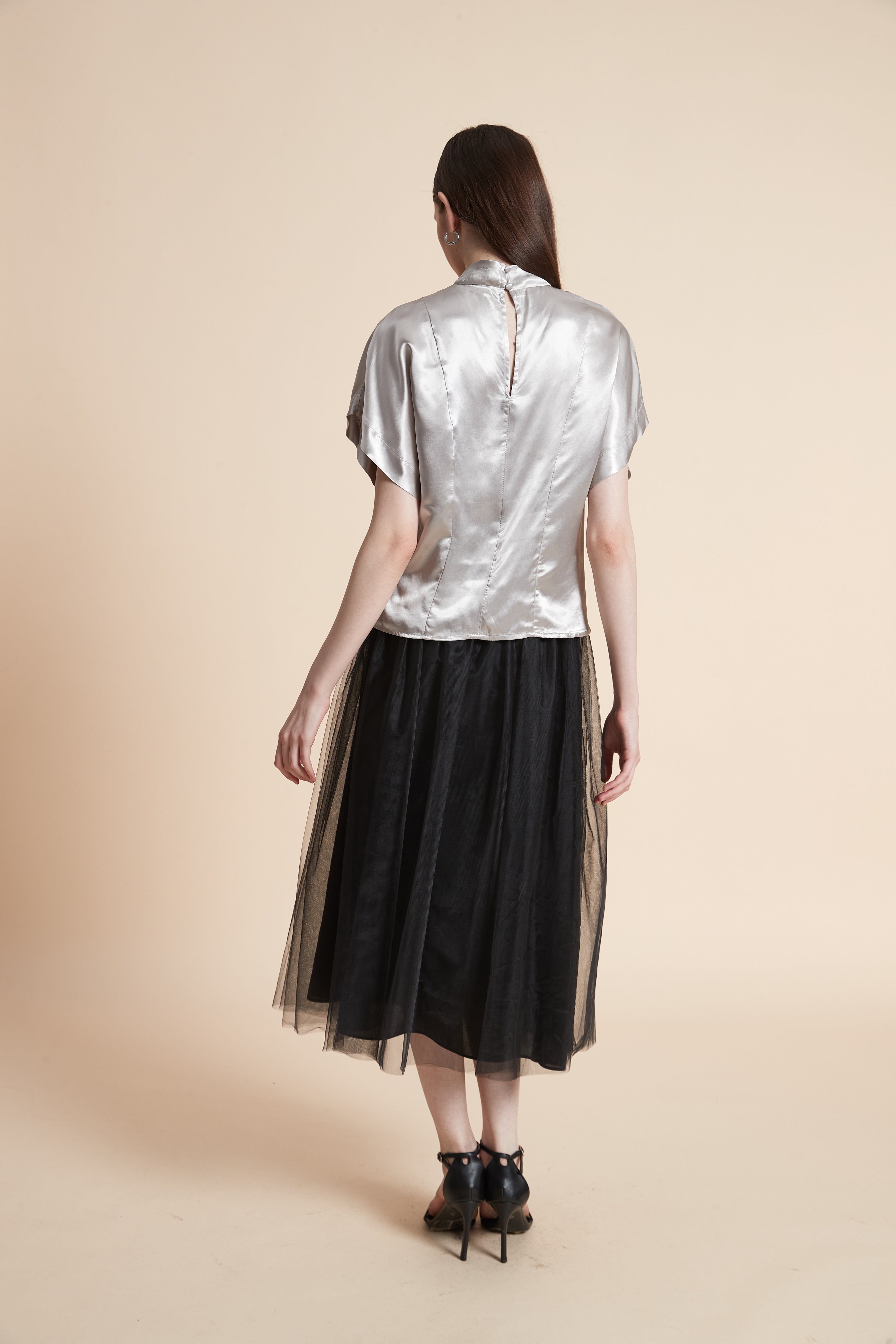 Half-Sleeve Evening Blouse