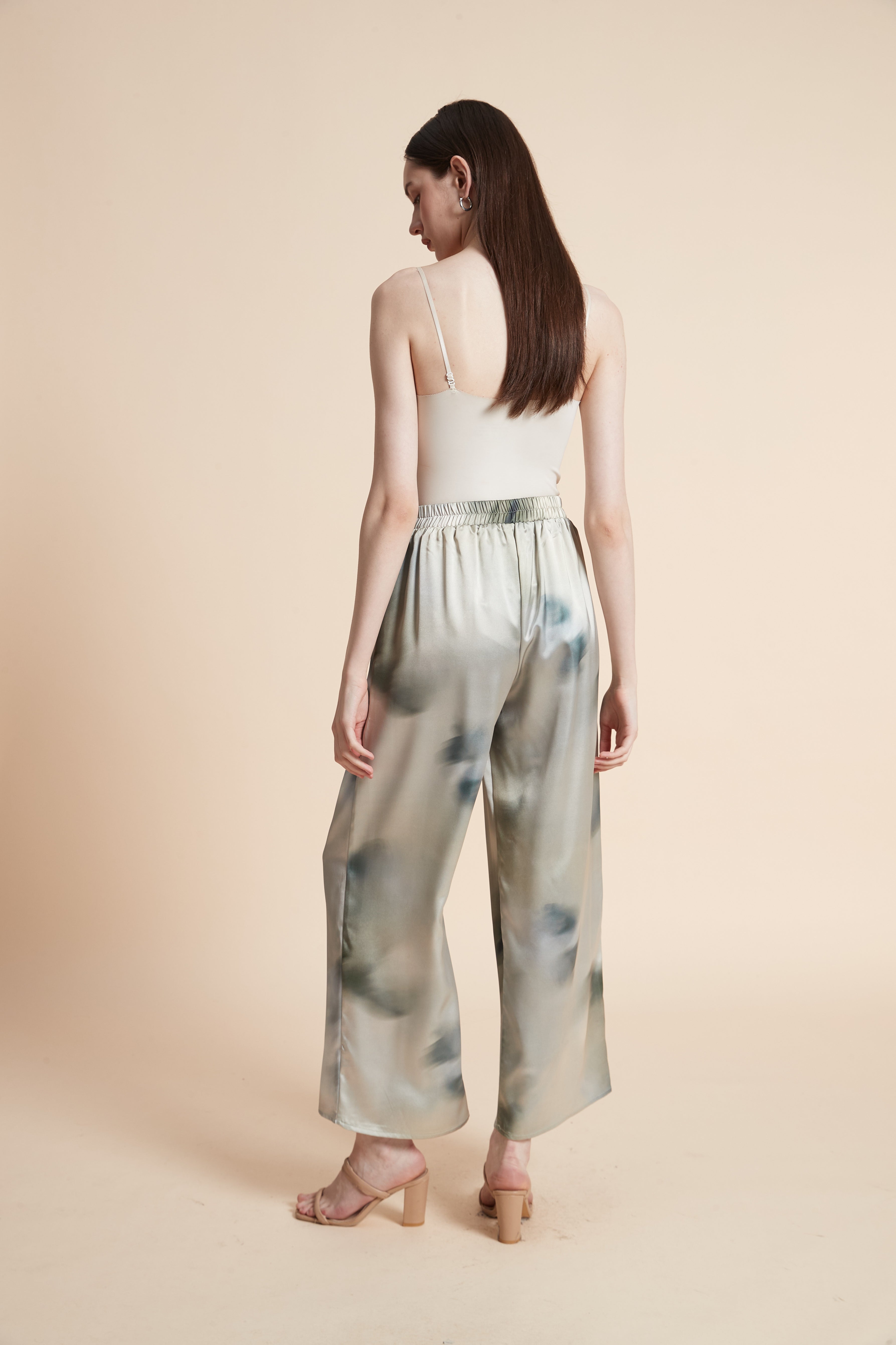 Printed Wide-Leg Trousers