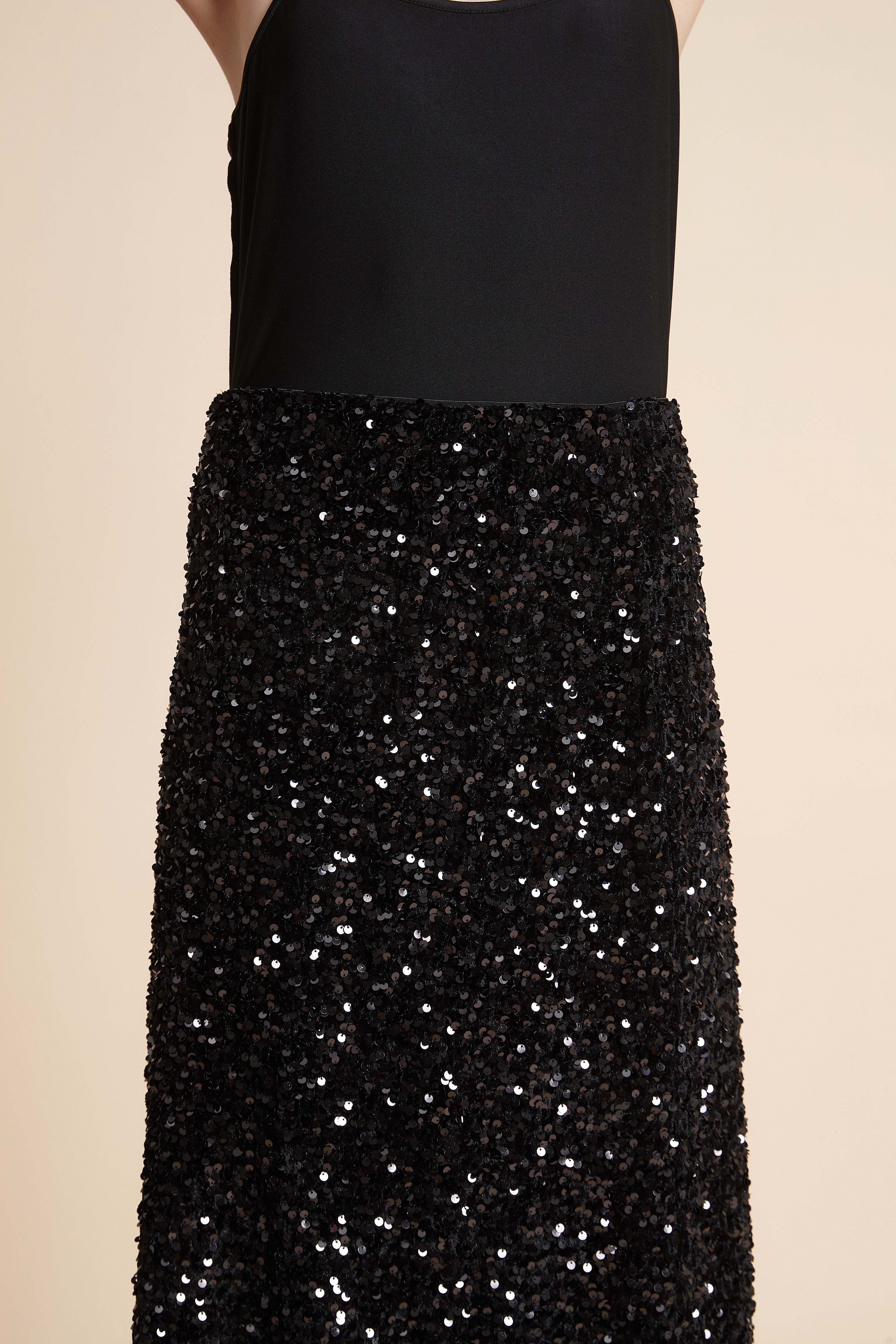 Shiny Printed Midi Skirt
