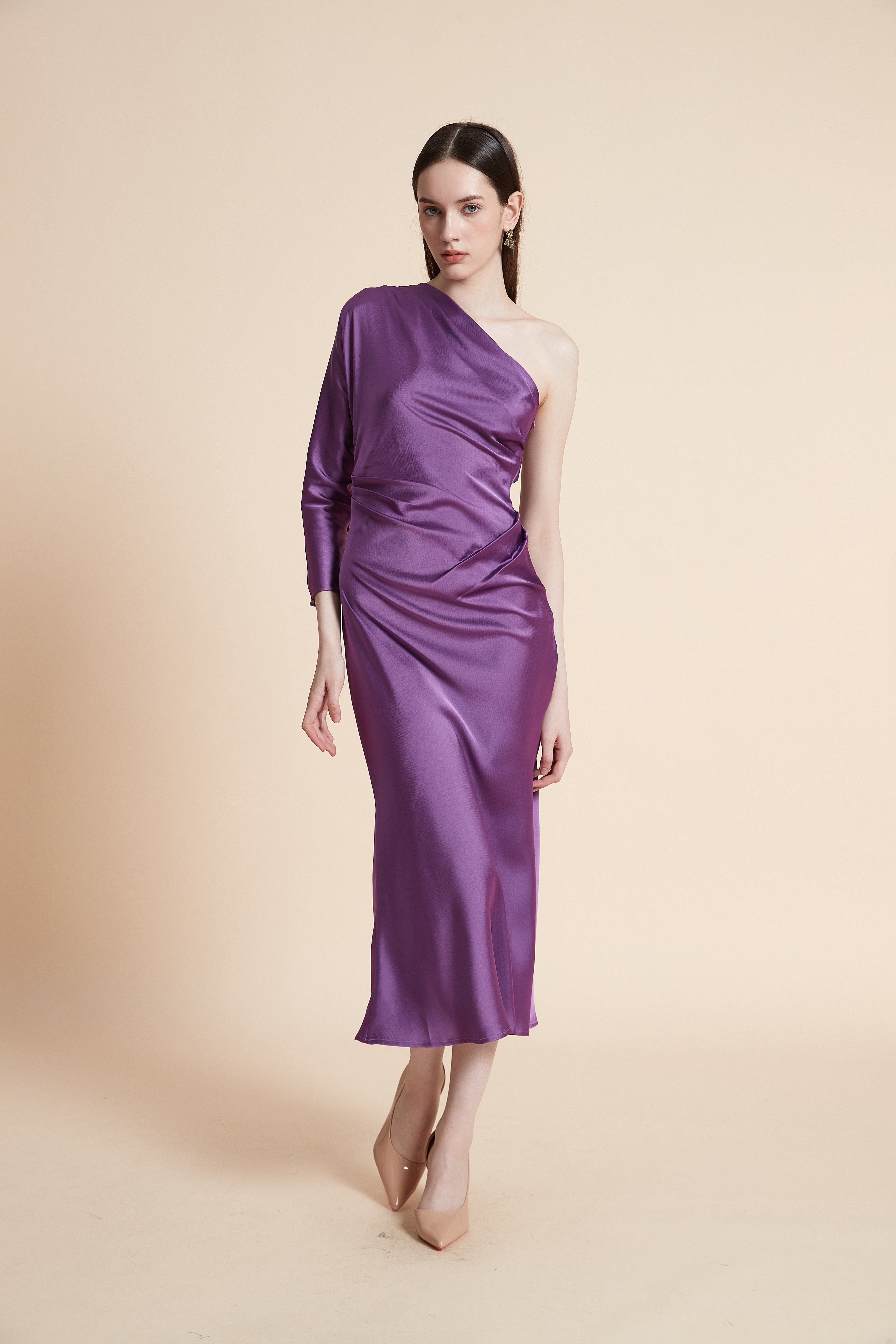 One-Shoulder Midi Dress