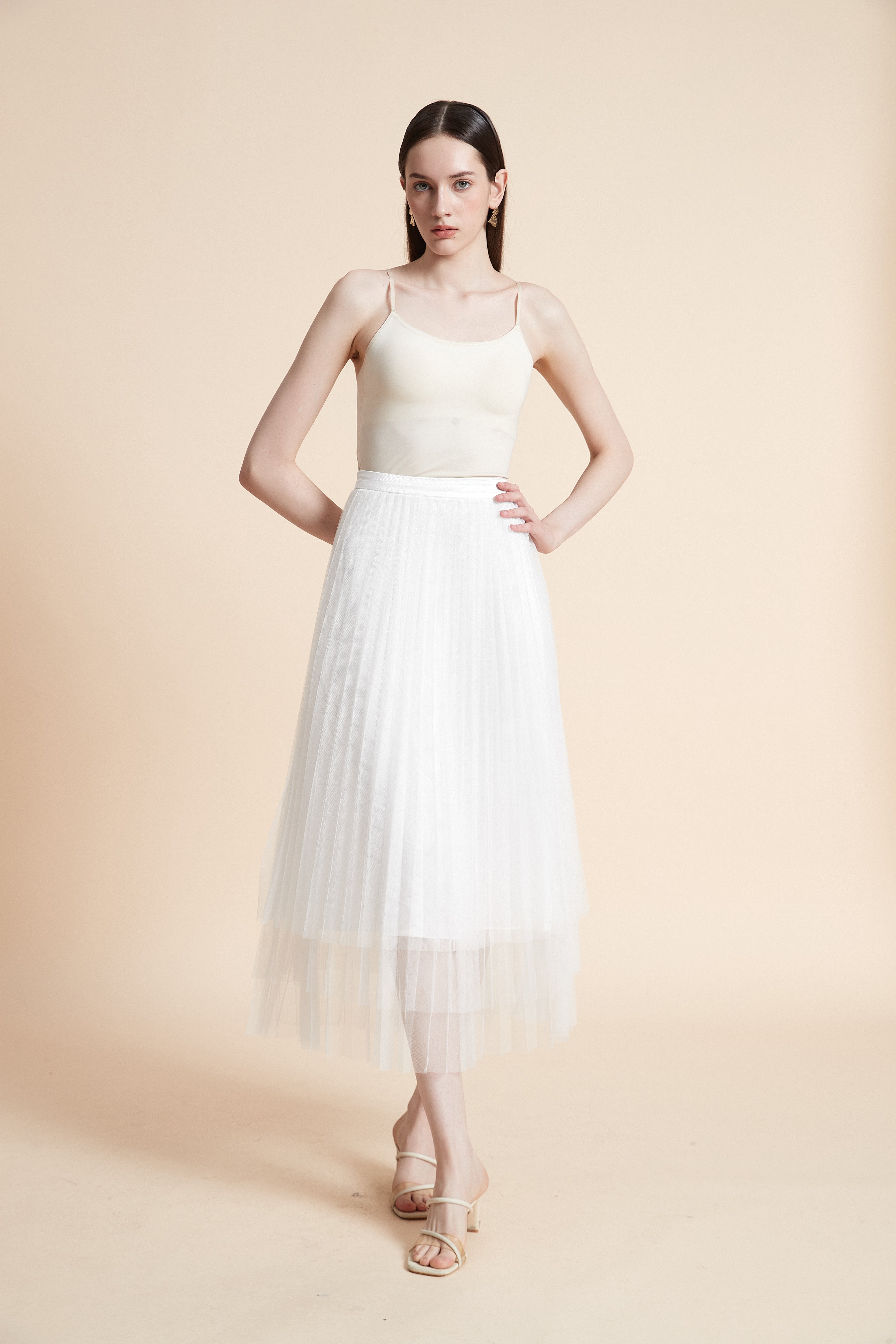 Pleated Midi Skirt