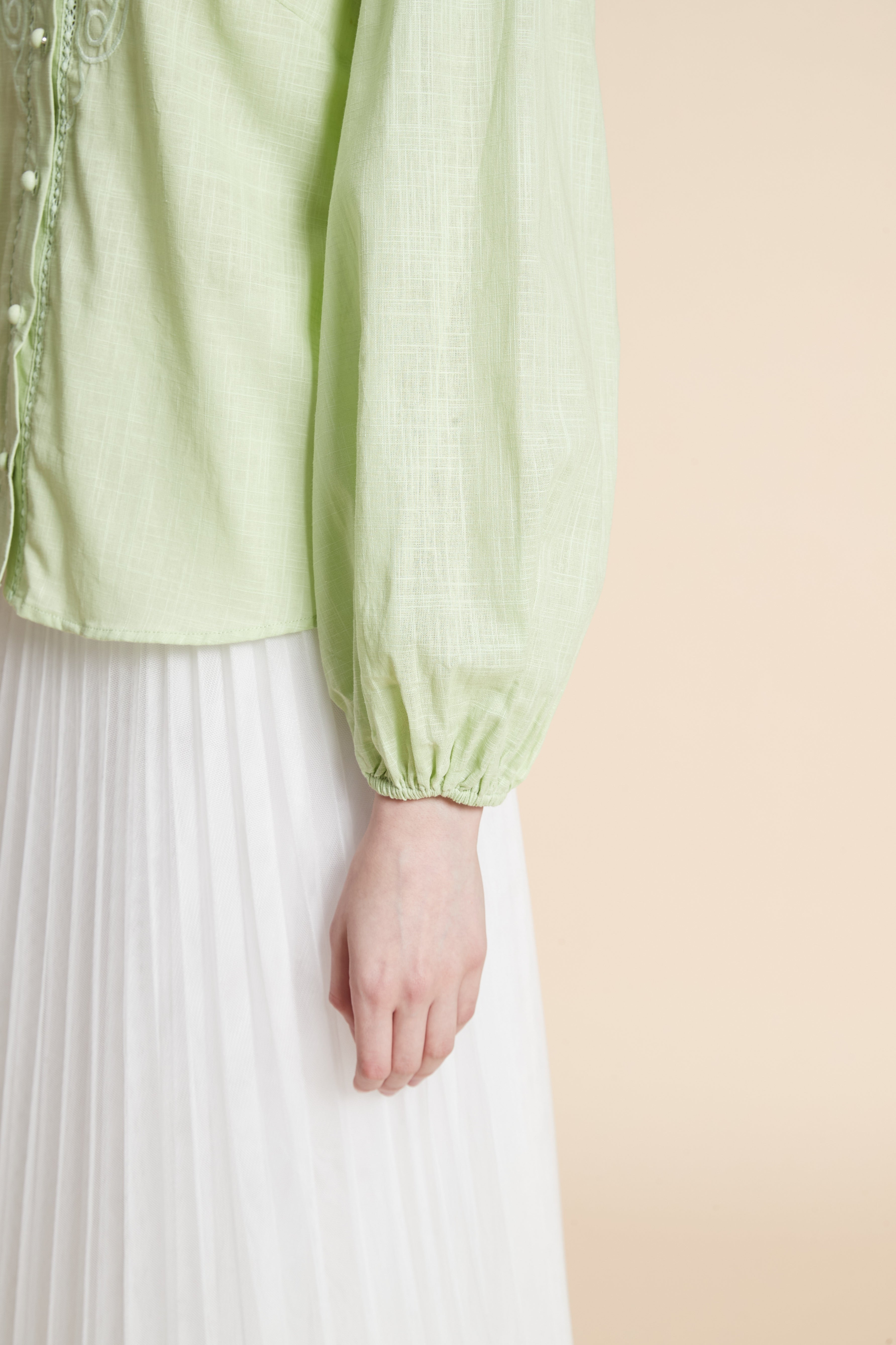 Solid Long Sleeve Loose Blouse