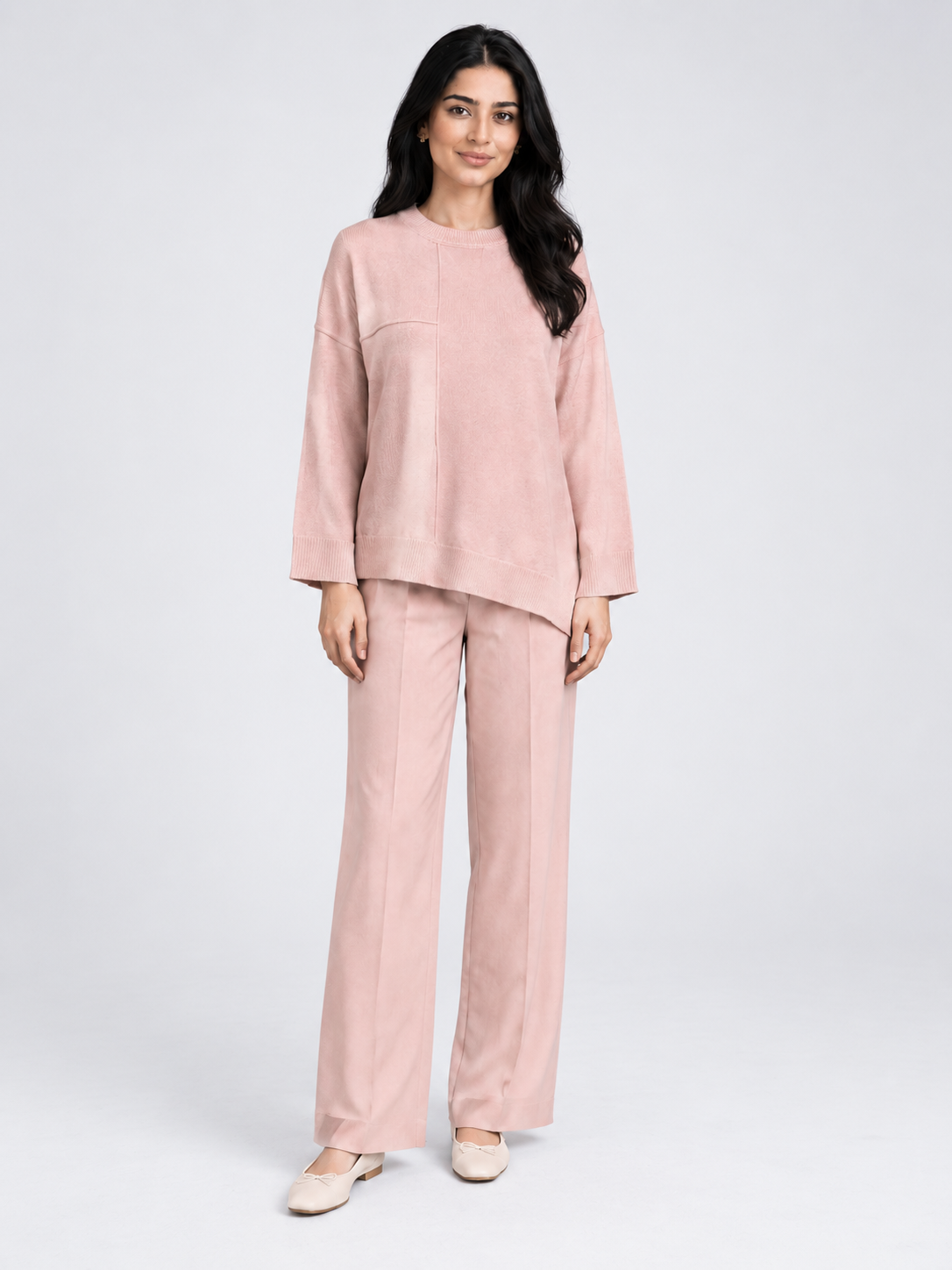Loose-Fit Long-Sleeve Asymmetrical Blouse