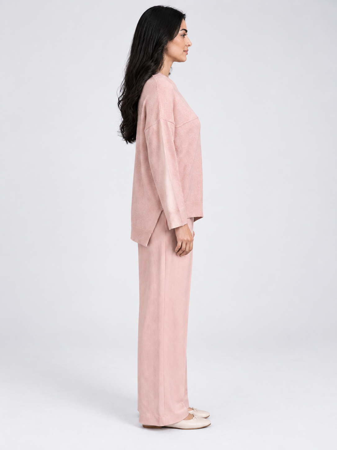 Loose-Fit Long-Sleeve Asymmetrical Blouse