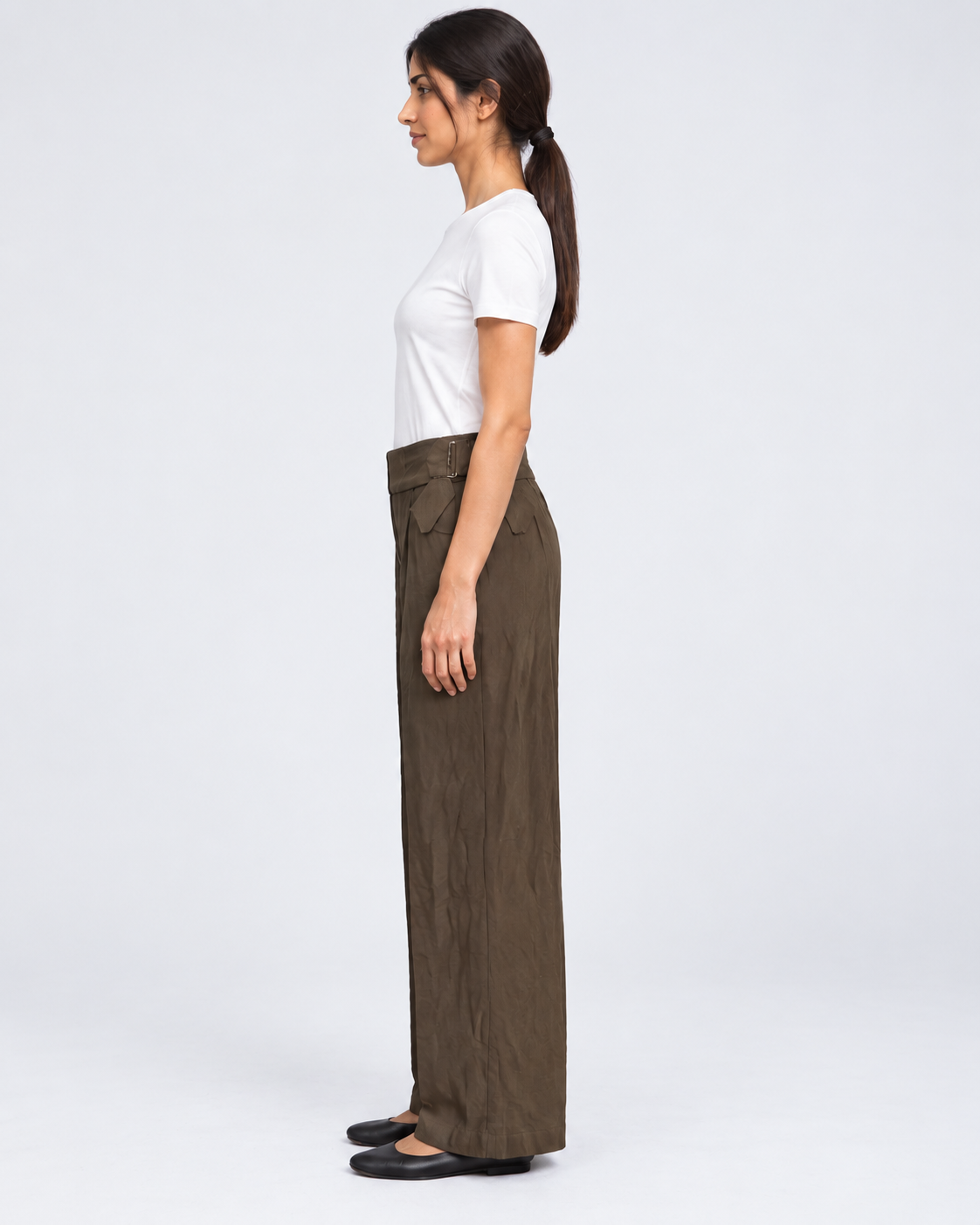 High-Waisted Formal Trousers with Side Details