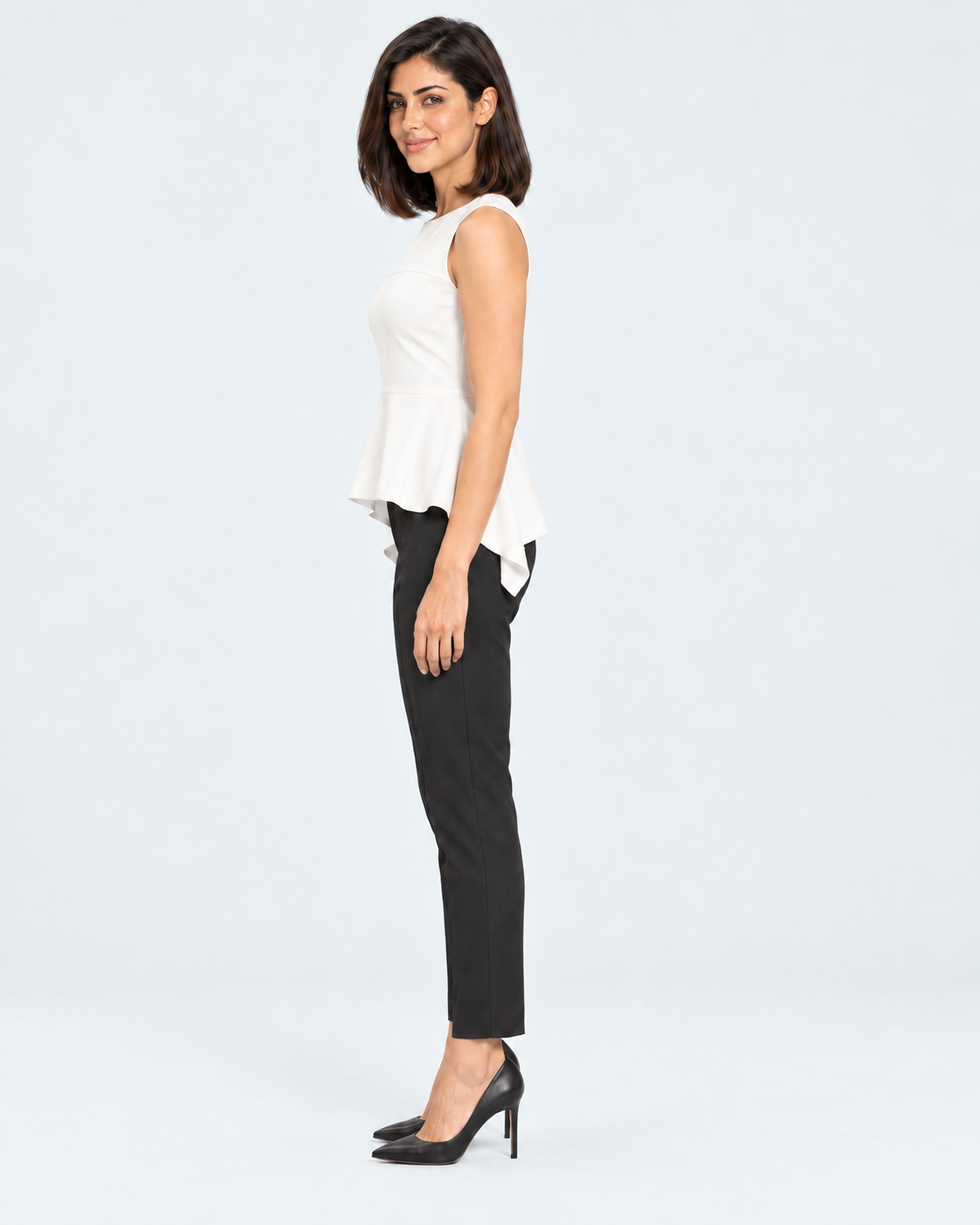 Solid Sleeveless Mid-Length Blouse