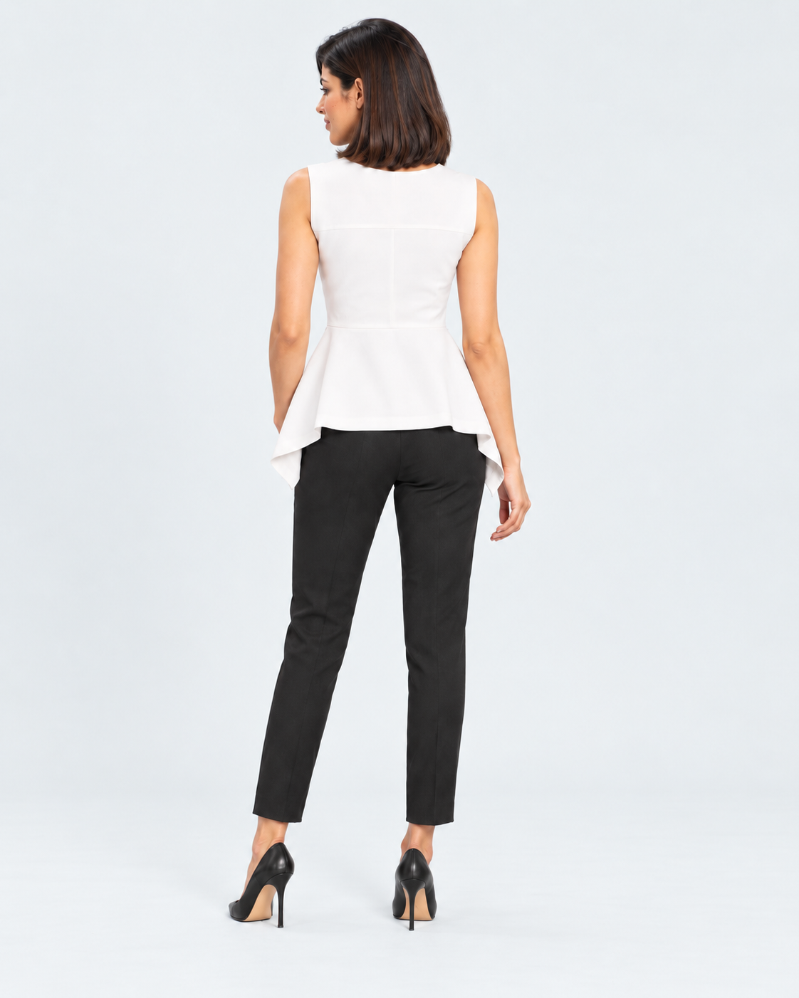 Solid Sleeveless Mid-Length Blouse
