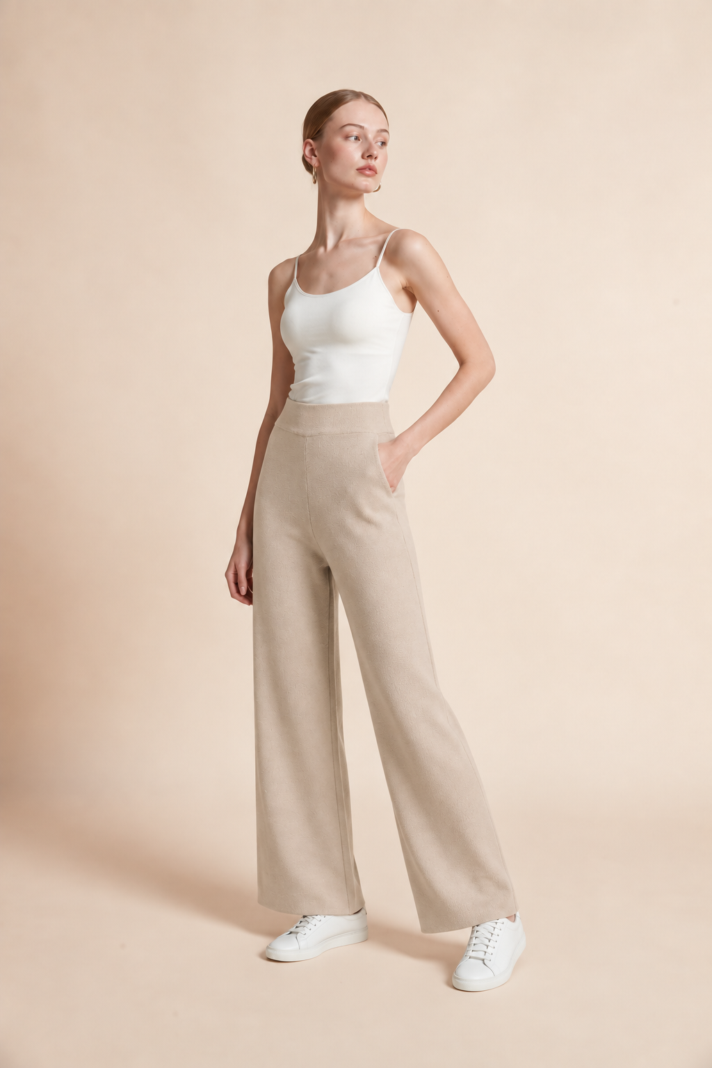 Long Solid Wide-Leg Pants
