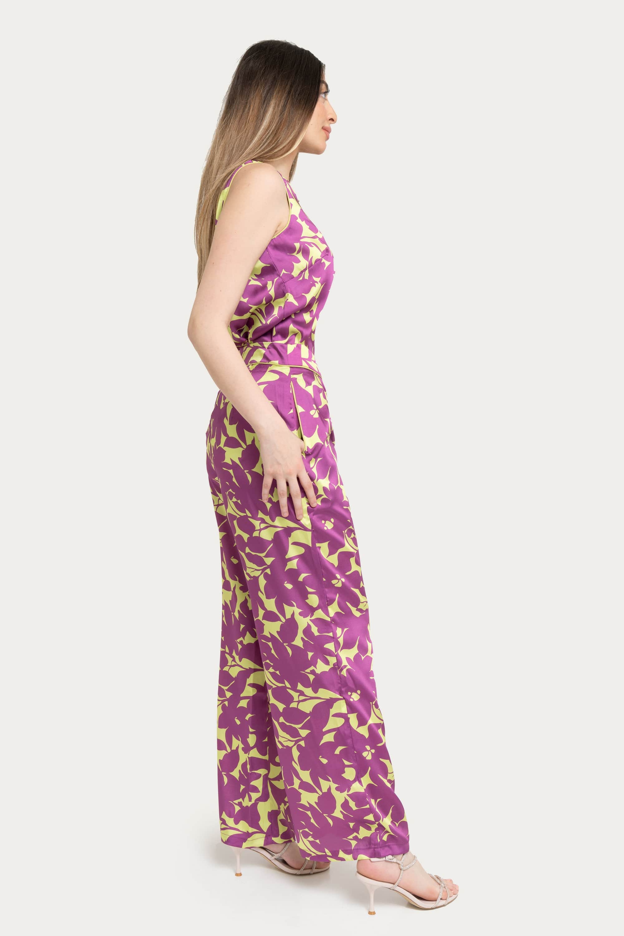 Wide Floral Print Trousers