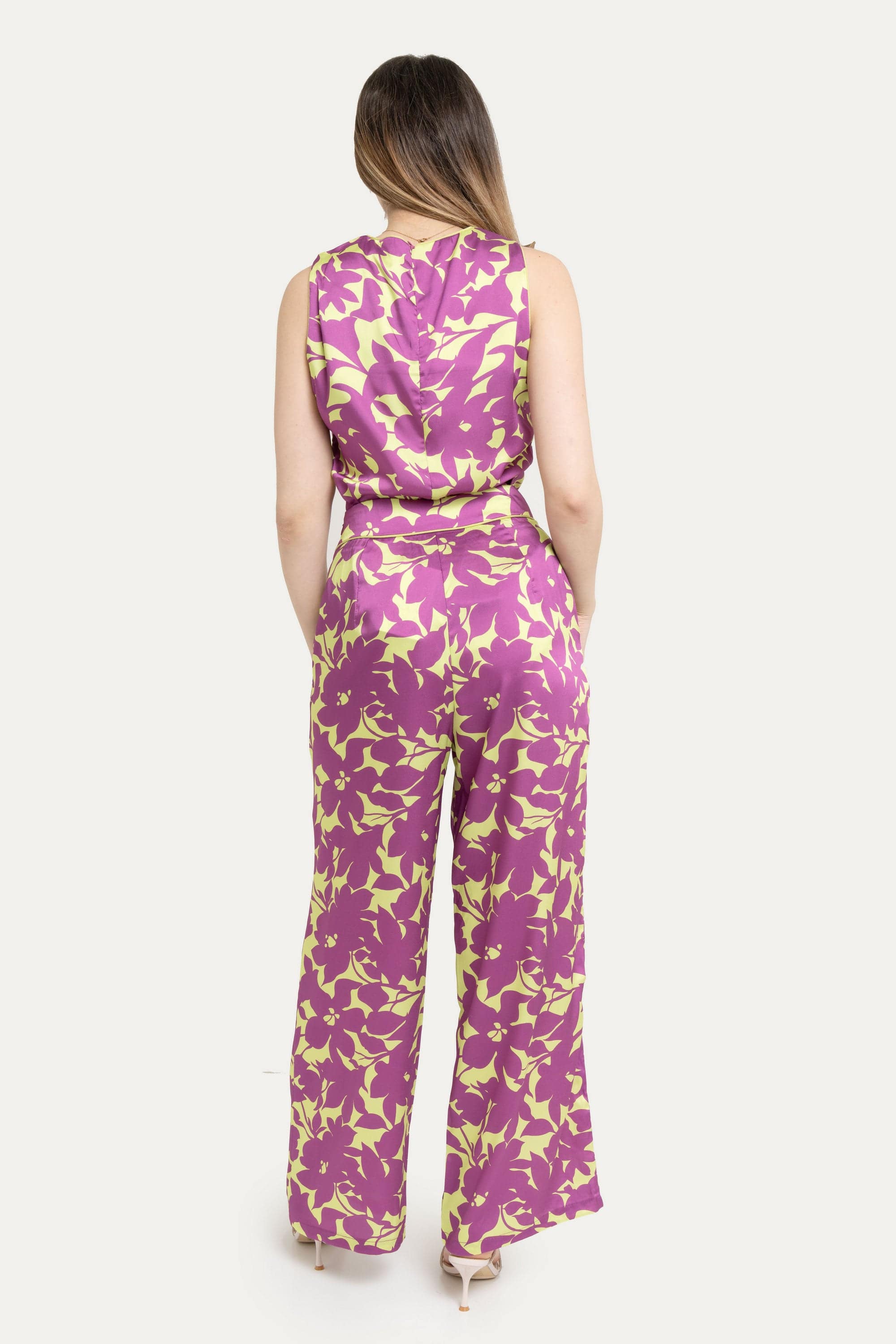 Wide Floral Print Trousers