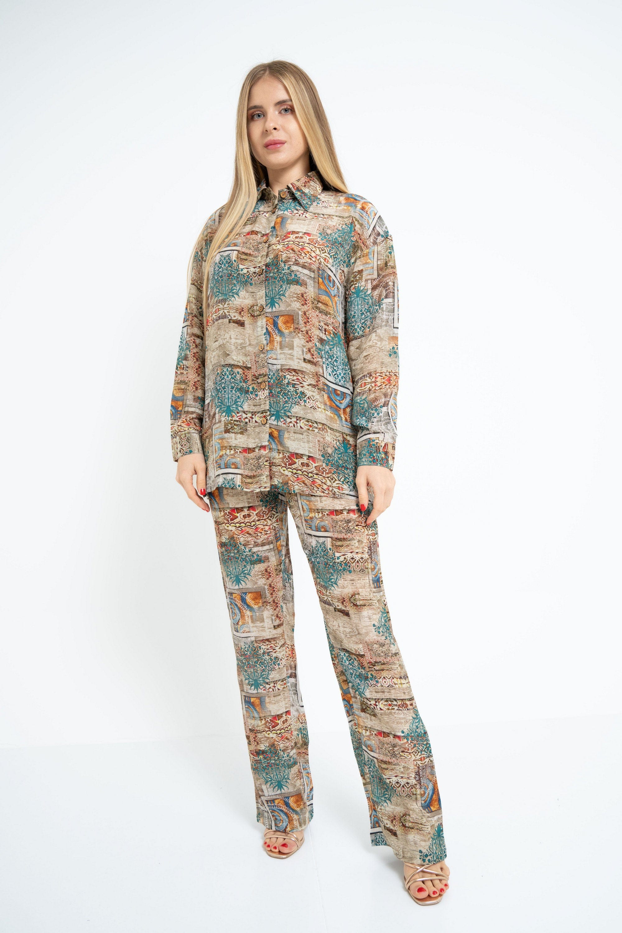 Printed Long Sleeve Blouse