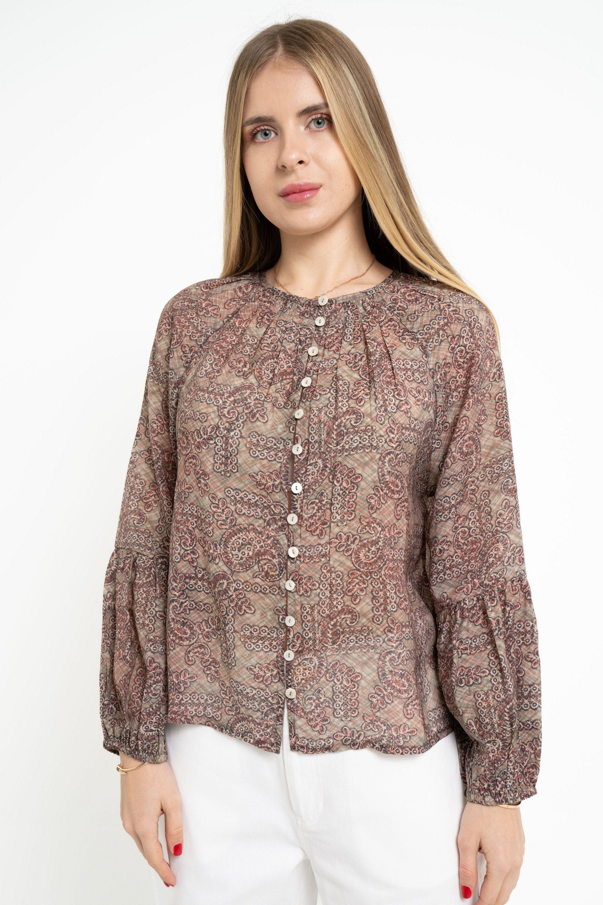 Long Sleeve Floral Blouse