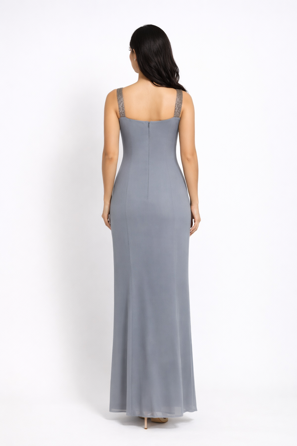 Long Strap Dress With Shimmering Details