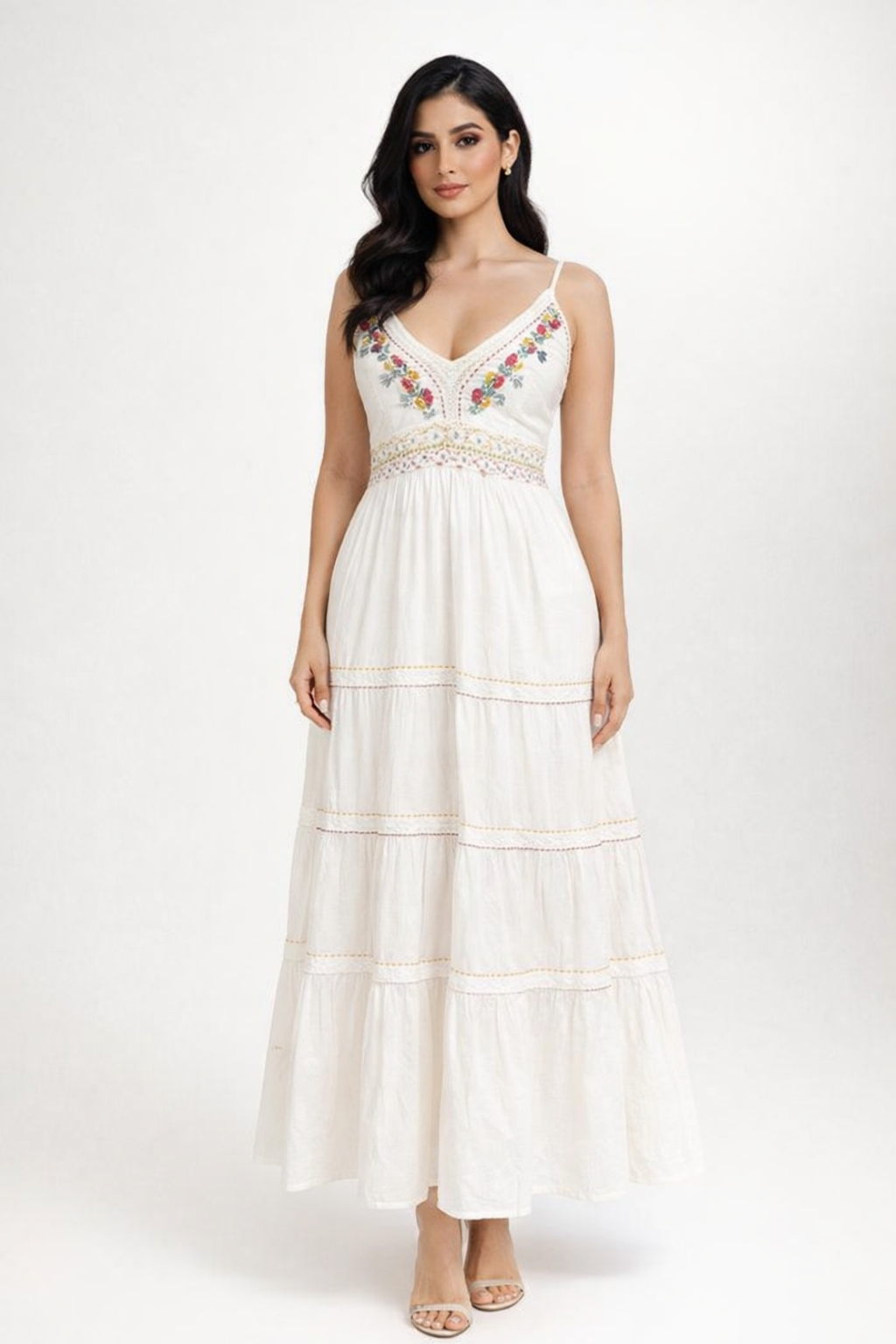 Ruffled Long Strap Dress