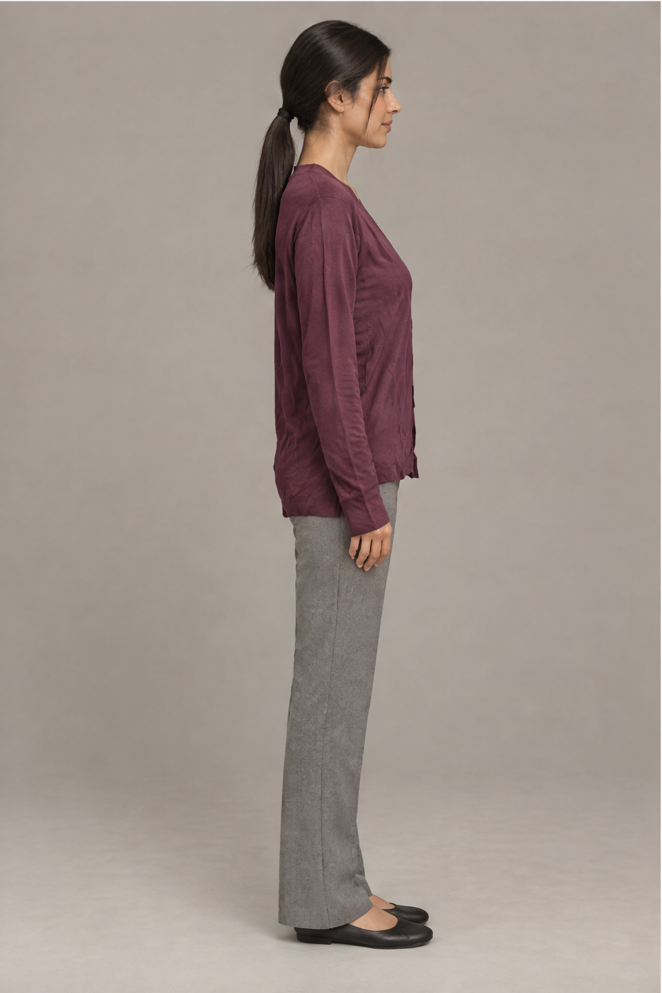 Long Sleeve Solid V-Neck Cardigan