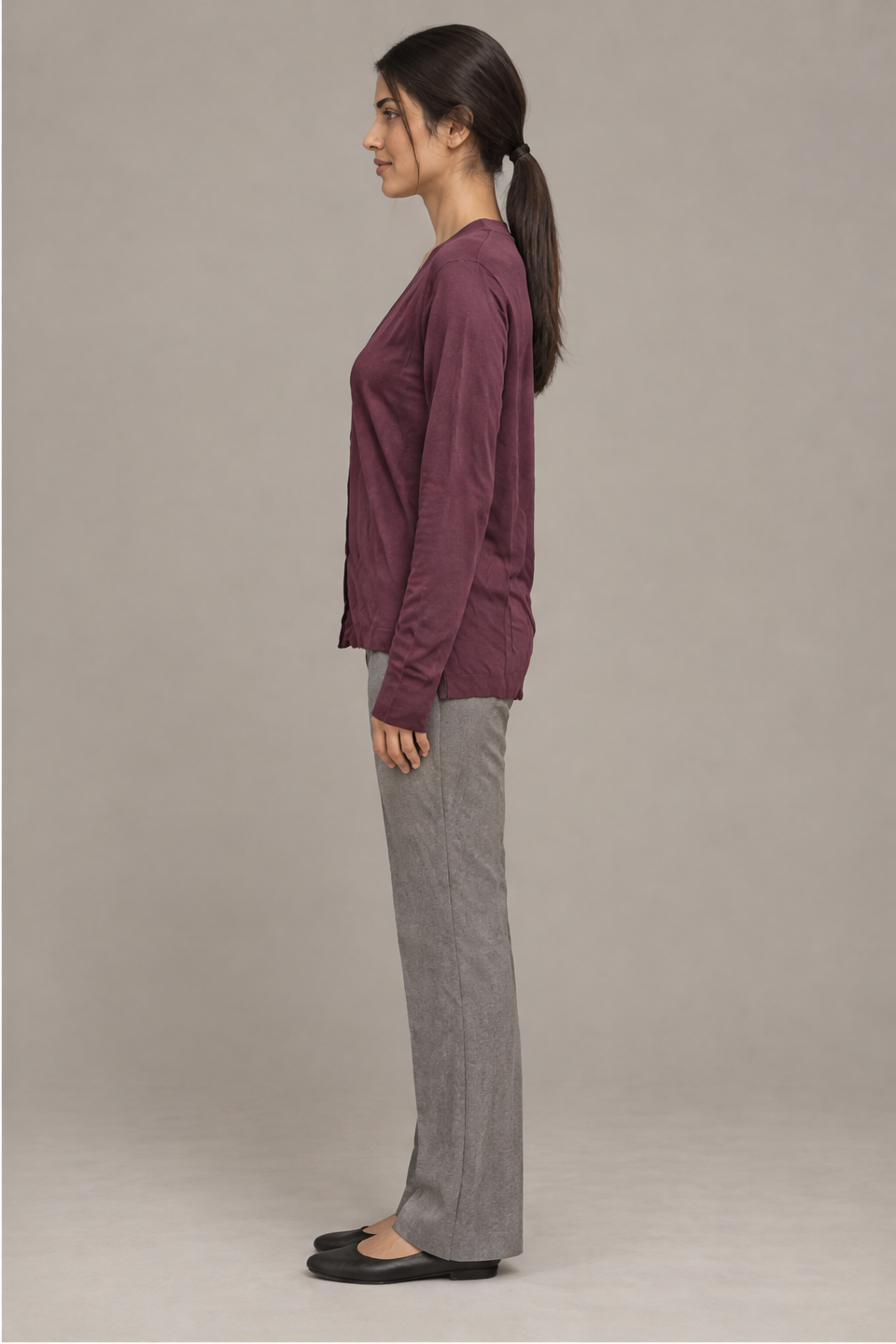 Long Sleeve Solid V-Neck Cardigan