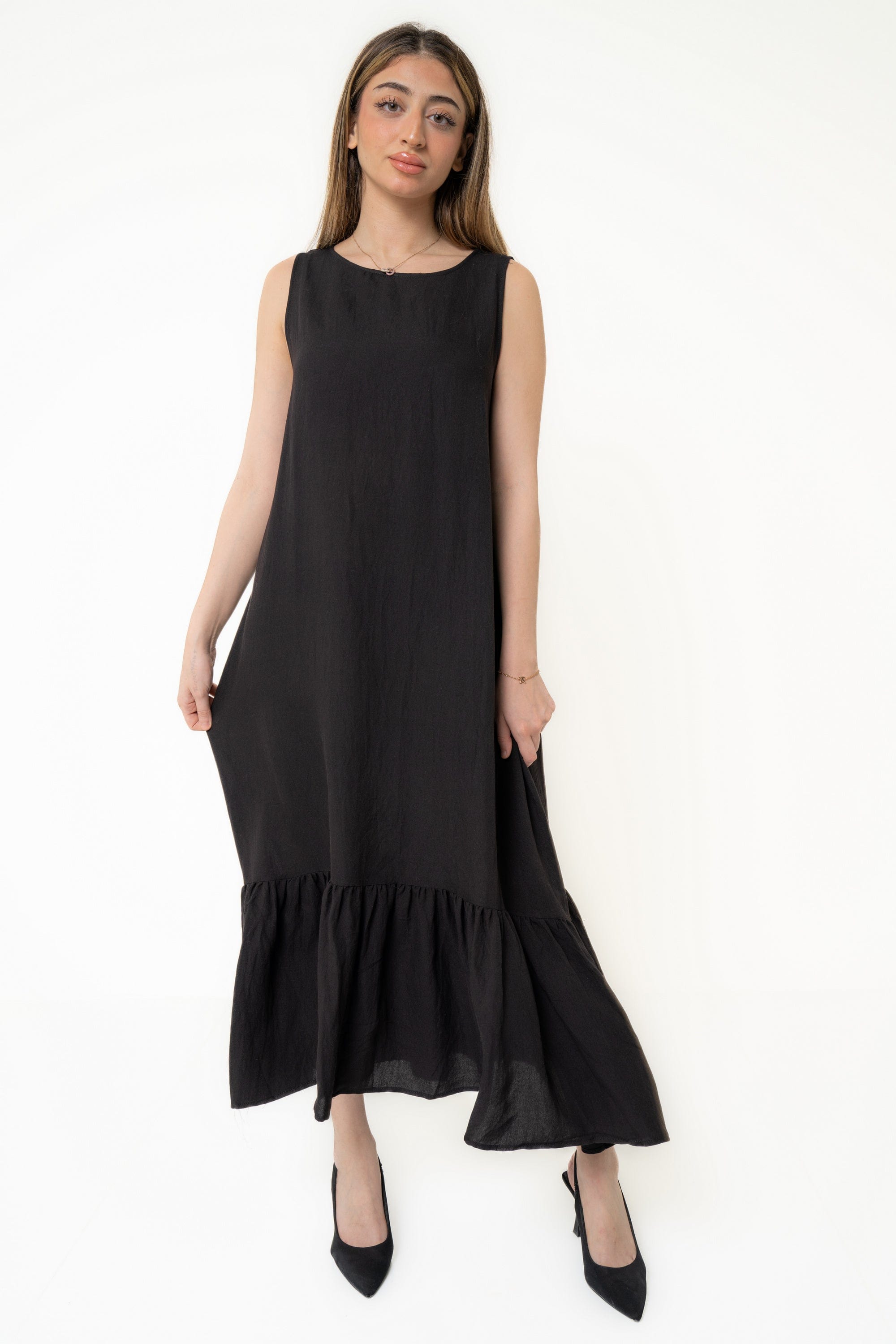 Yola Simple Plain Dress Alternative to Flare