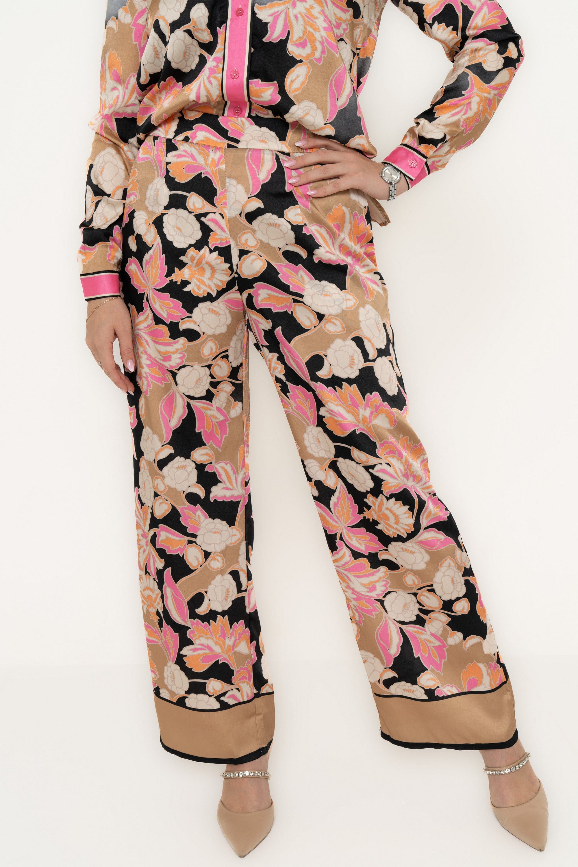 Floral Wide Leg Trousers