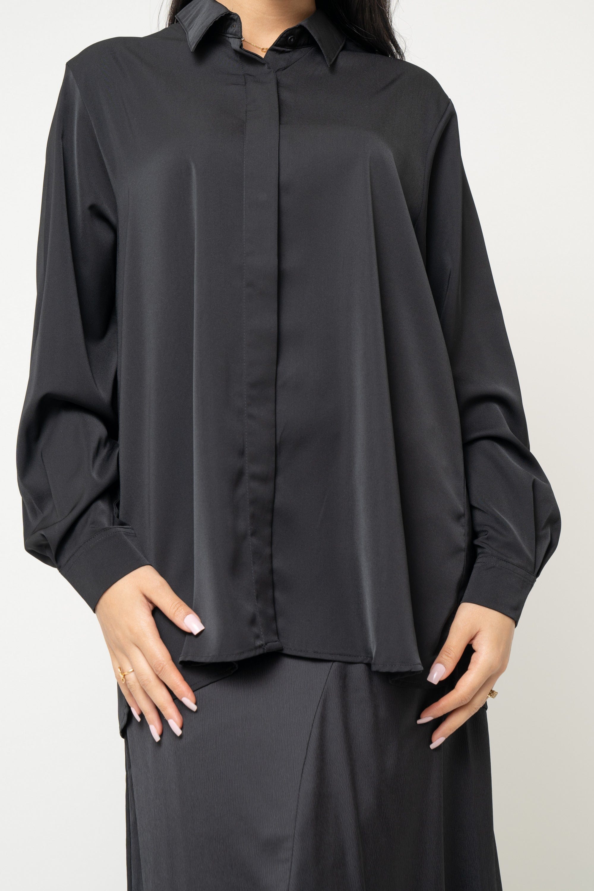 Long Shirt-Style Blouse