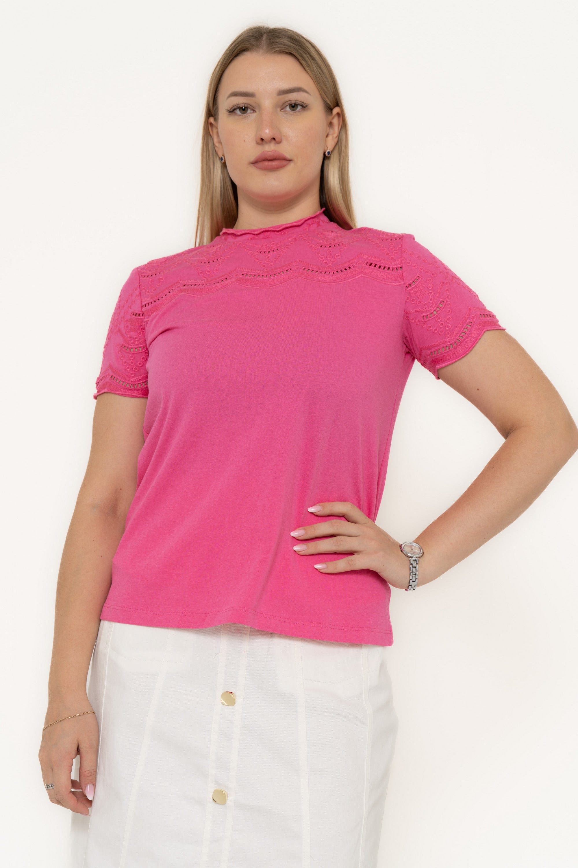 Short Sleeve Lace Hollow T-Shirt