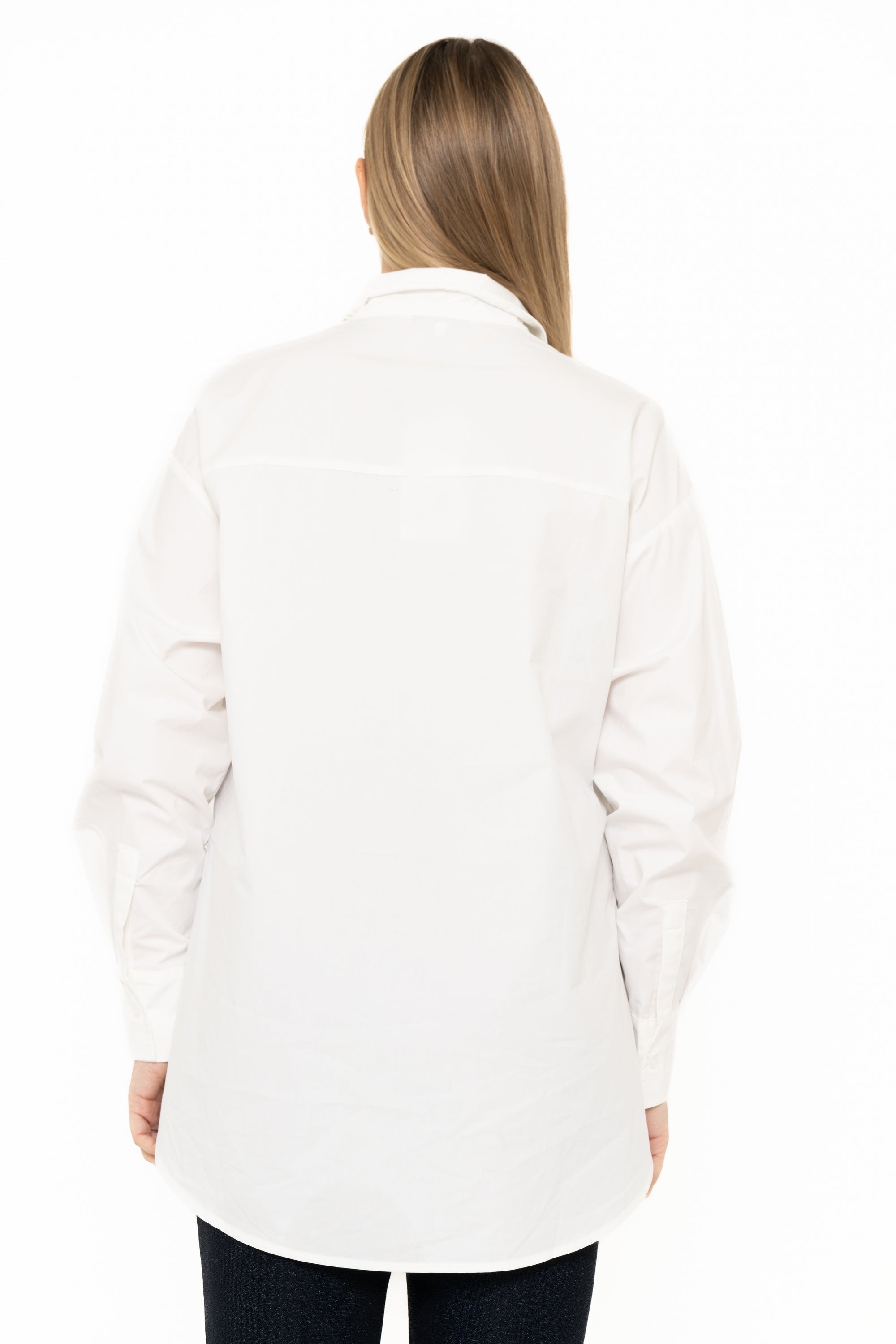 Yola Solid Color Blouse with Front Buttons, Long Sleeves