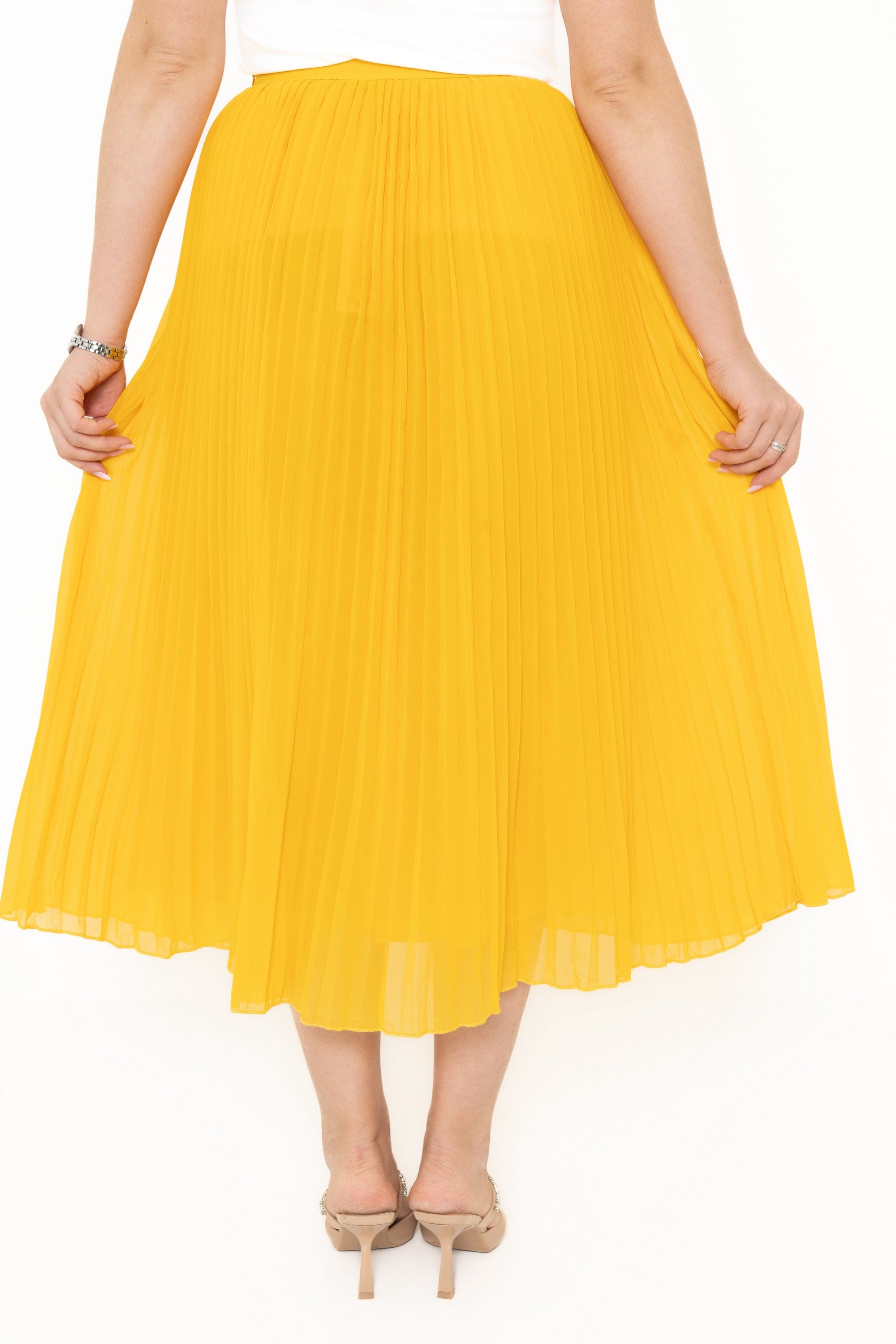 Chiffon Skirt With Ruffled Waistline
