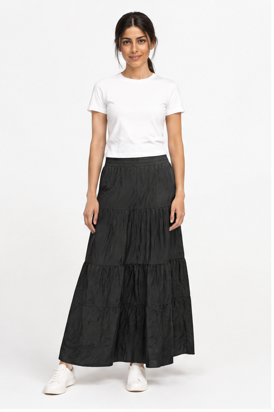 Tiered Ruffle Skirt with Elastic Waist