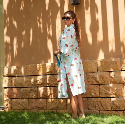 Printed Half-Sleeve Kimono