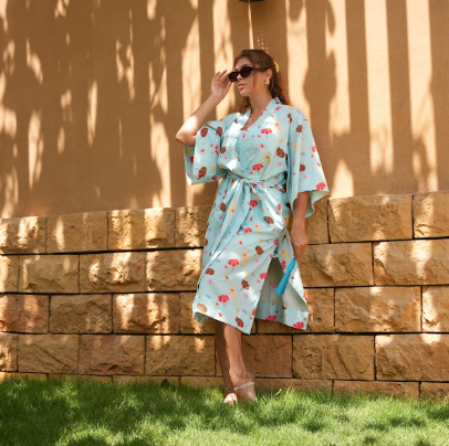 Printed Half-Sleeve Kimono