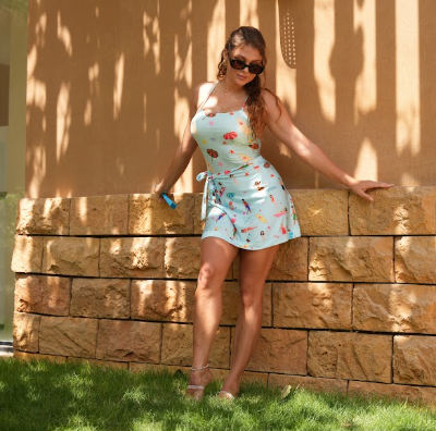 Printed Swimsuit Skirt With Tie