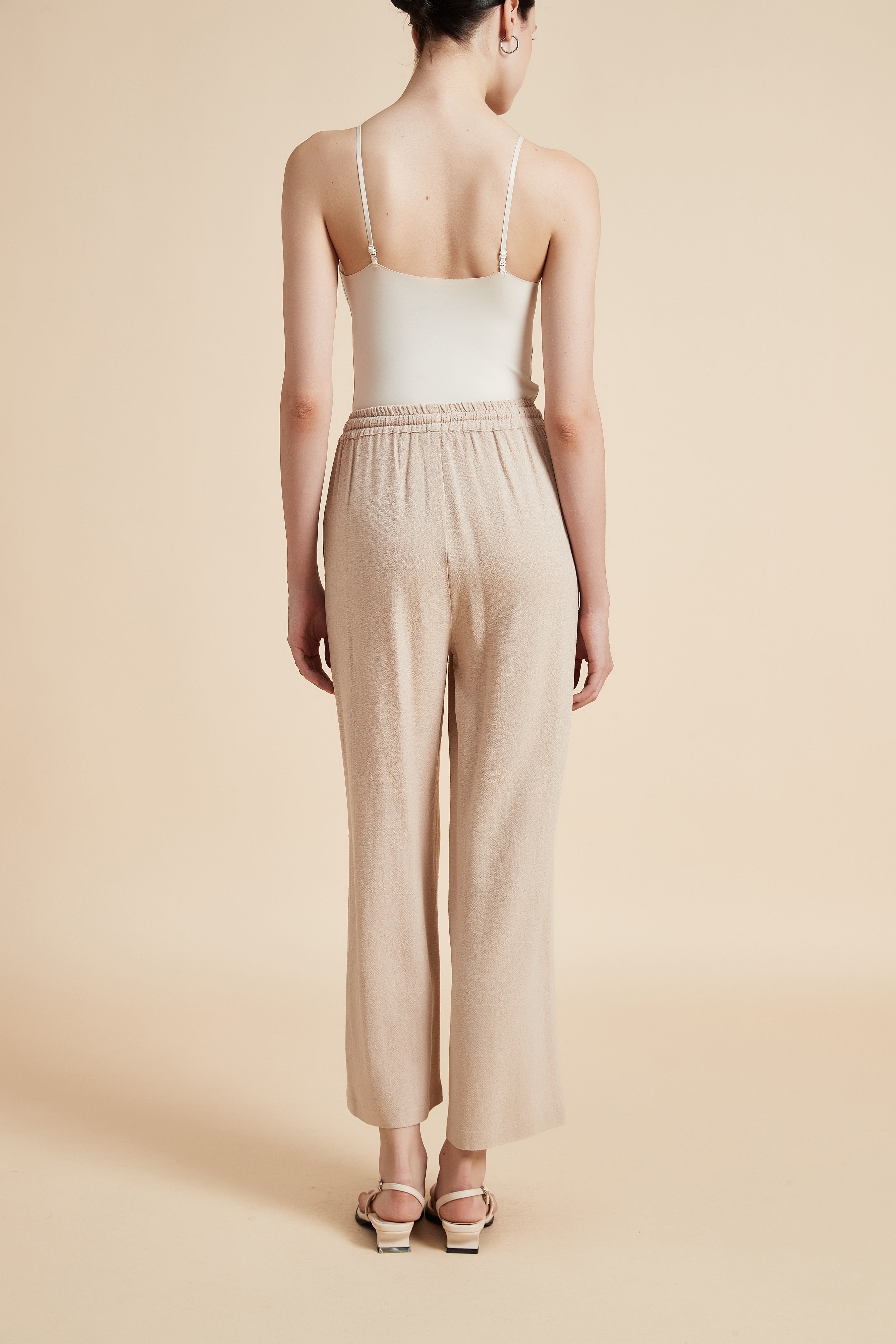 Wide-Leg Drawstring Pants