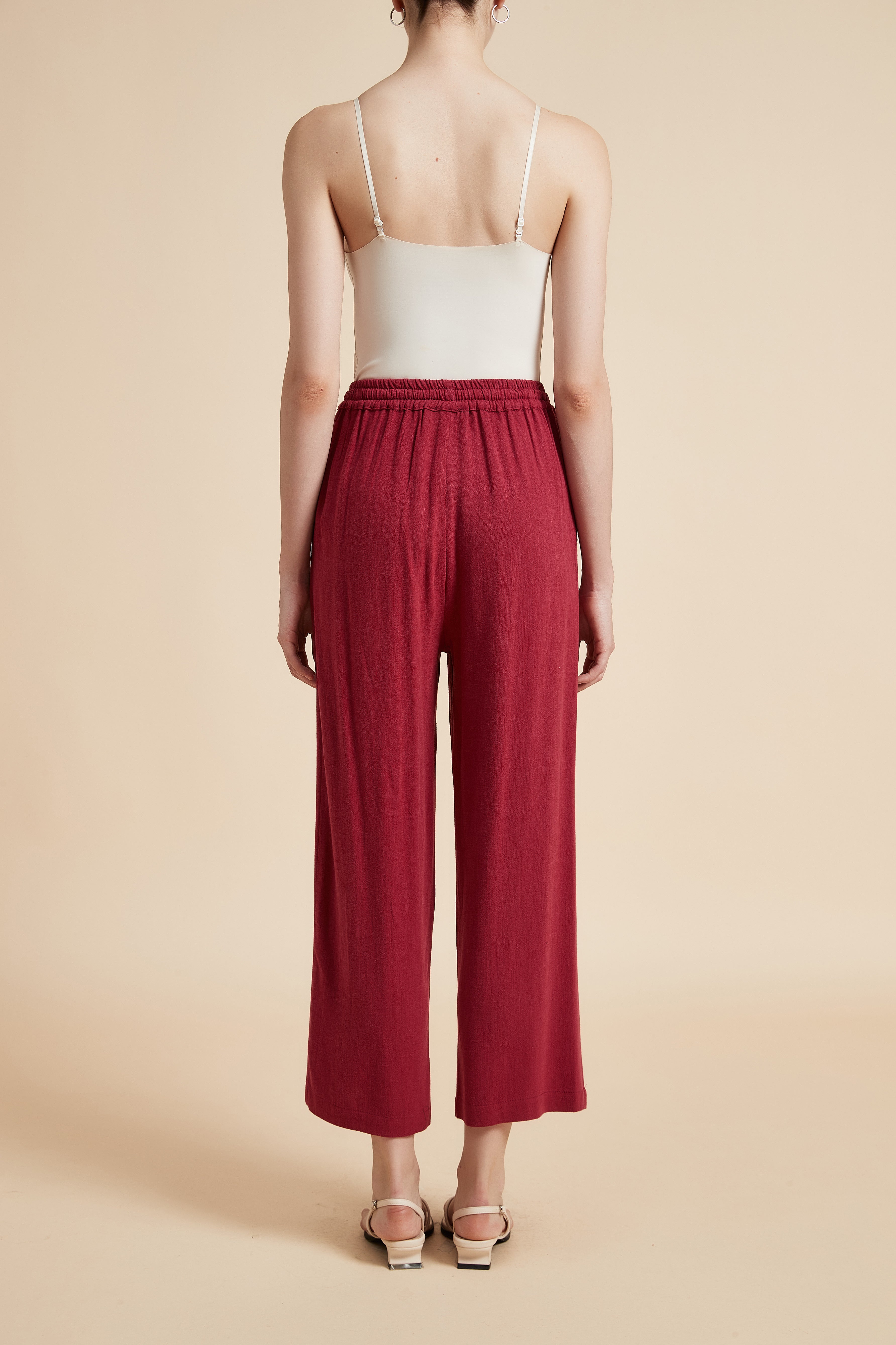 Wide-Leg Drawstring Pants