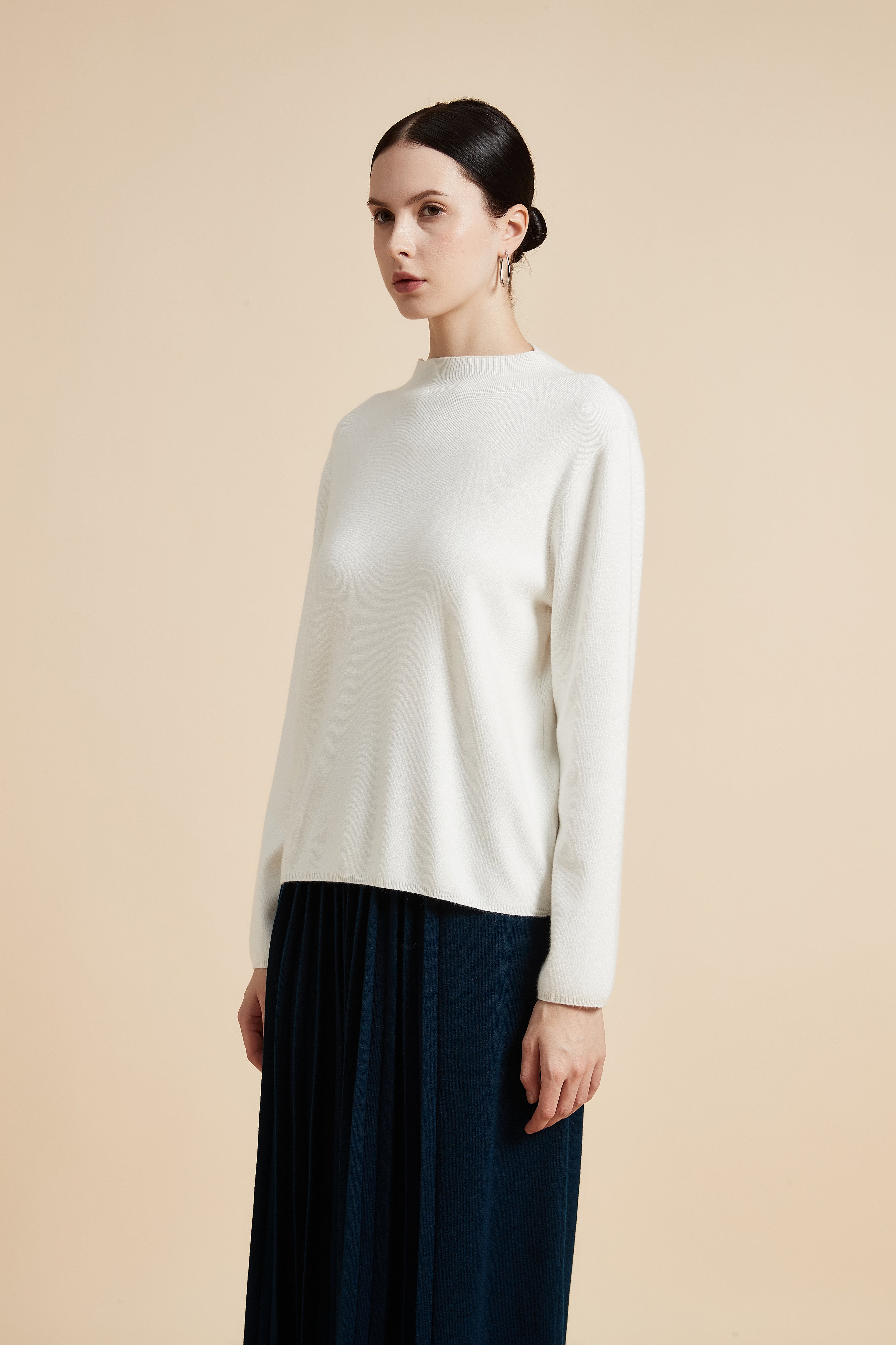 Solid Long Sleeve Turtleneck Sweater