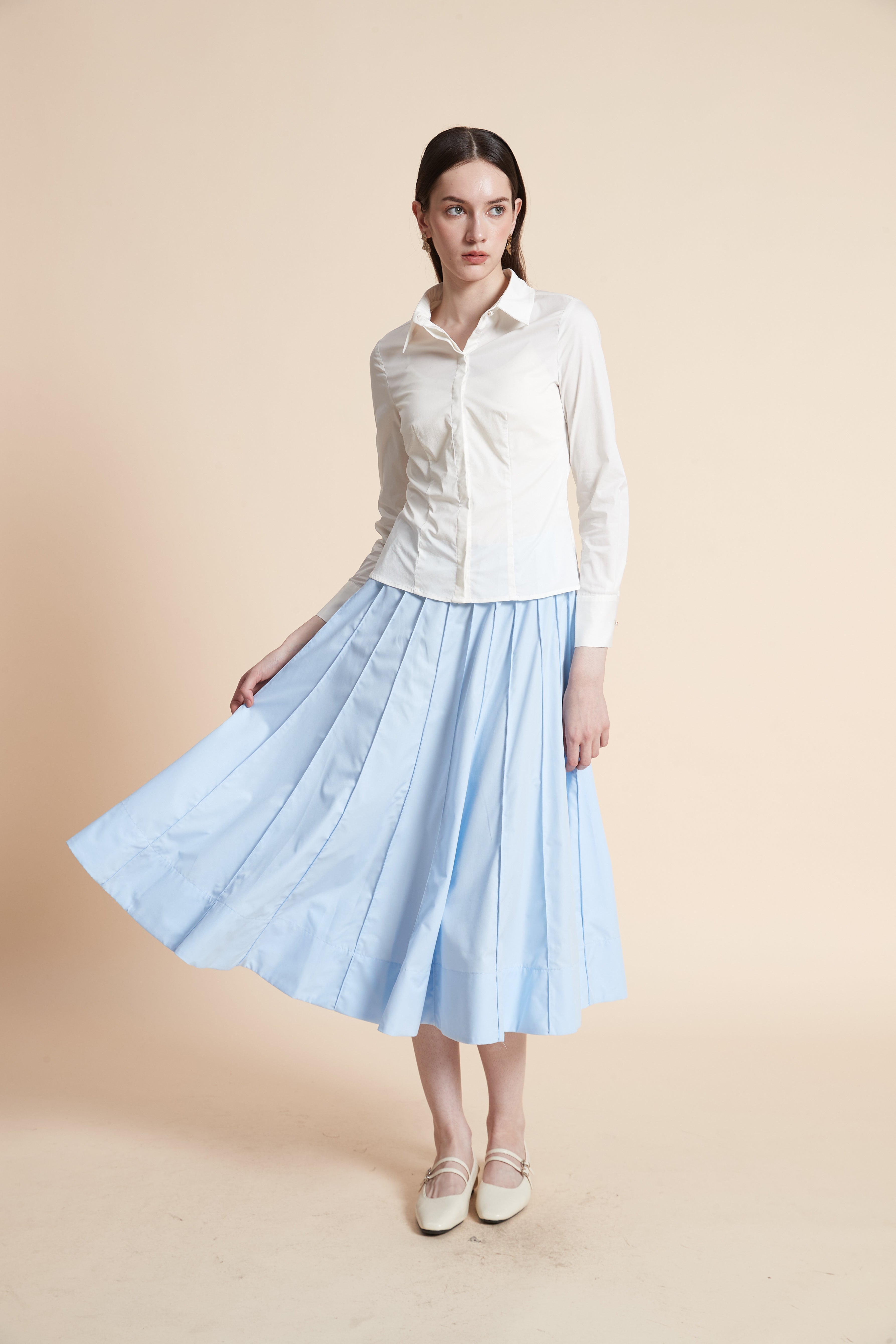 Solid Midi Skirt